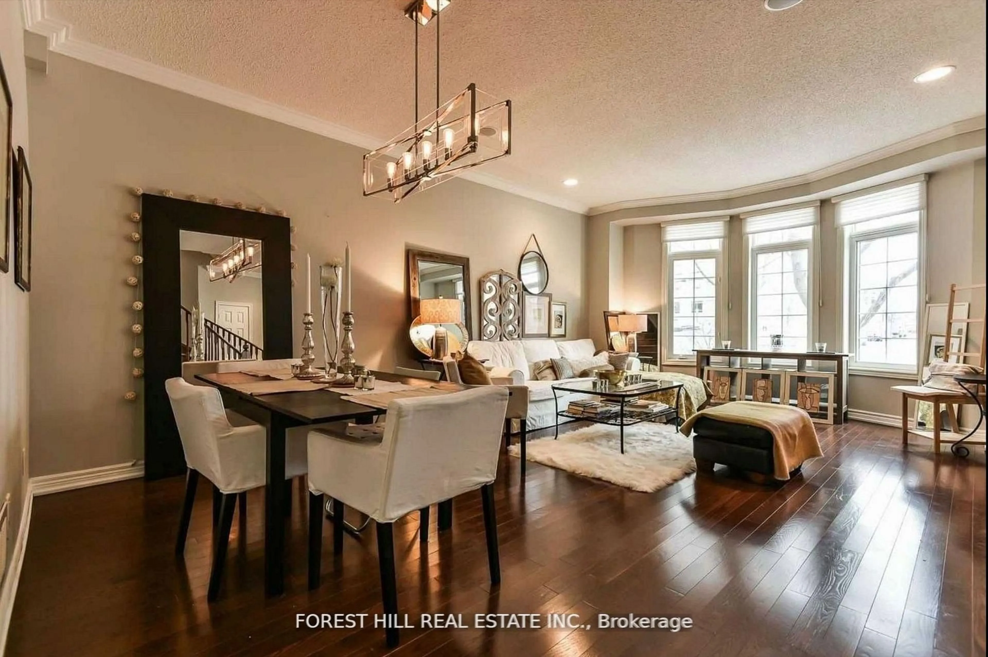 Dining room, wood/laminate floor for 10 Horsham Ave, Toronto Ontario M2N 1Z7