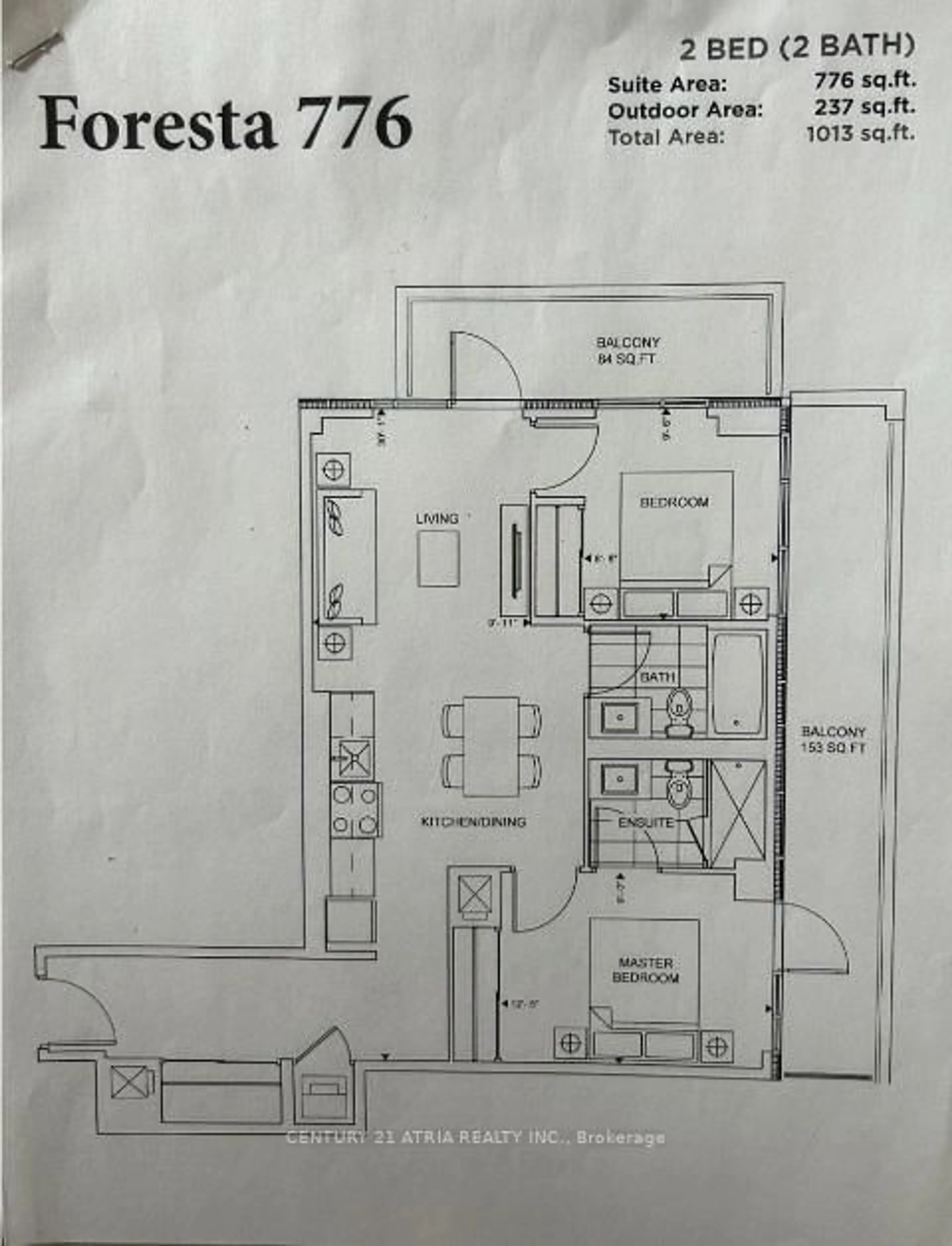 Floor plan for 188 Fairview Mall Dr #1503, Toronto Ontario M2J 0H7