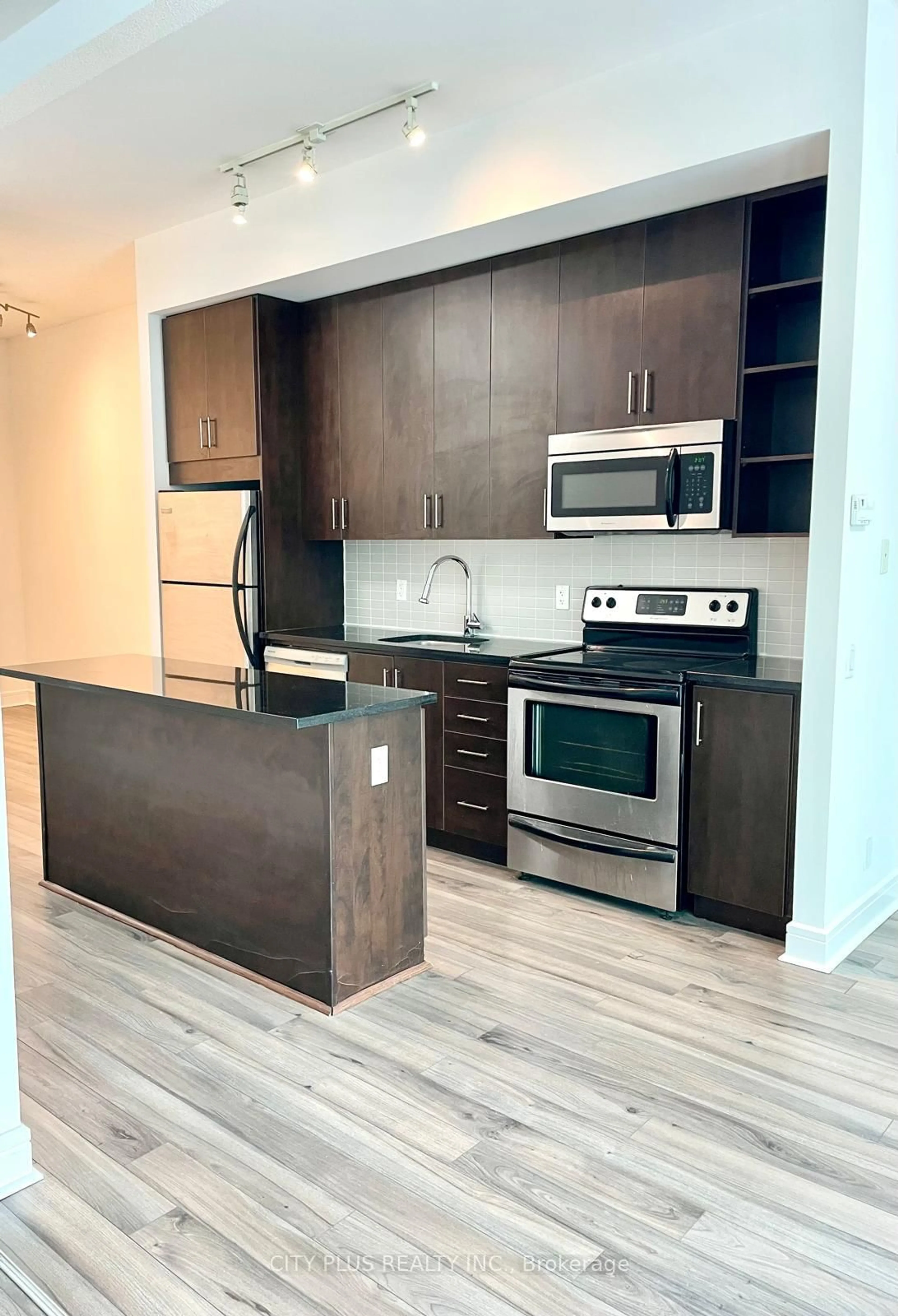 Standard kitchen, wood/laminate floor for 112 George St #S304, Toronto Ontario M5A 2M5