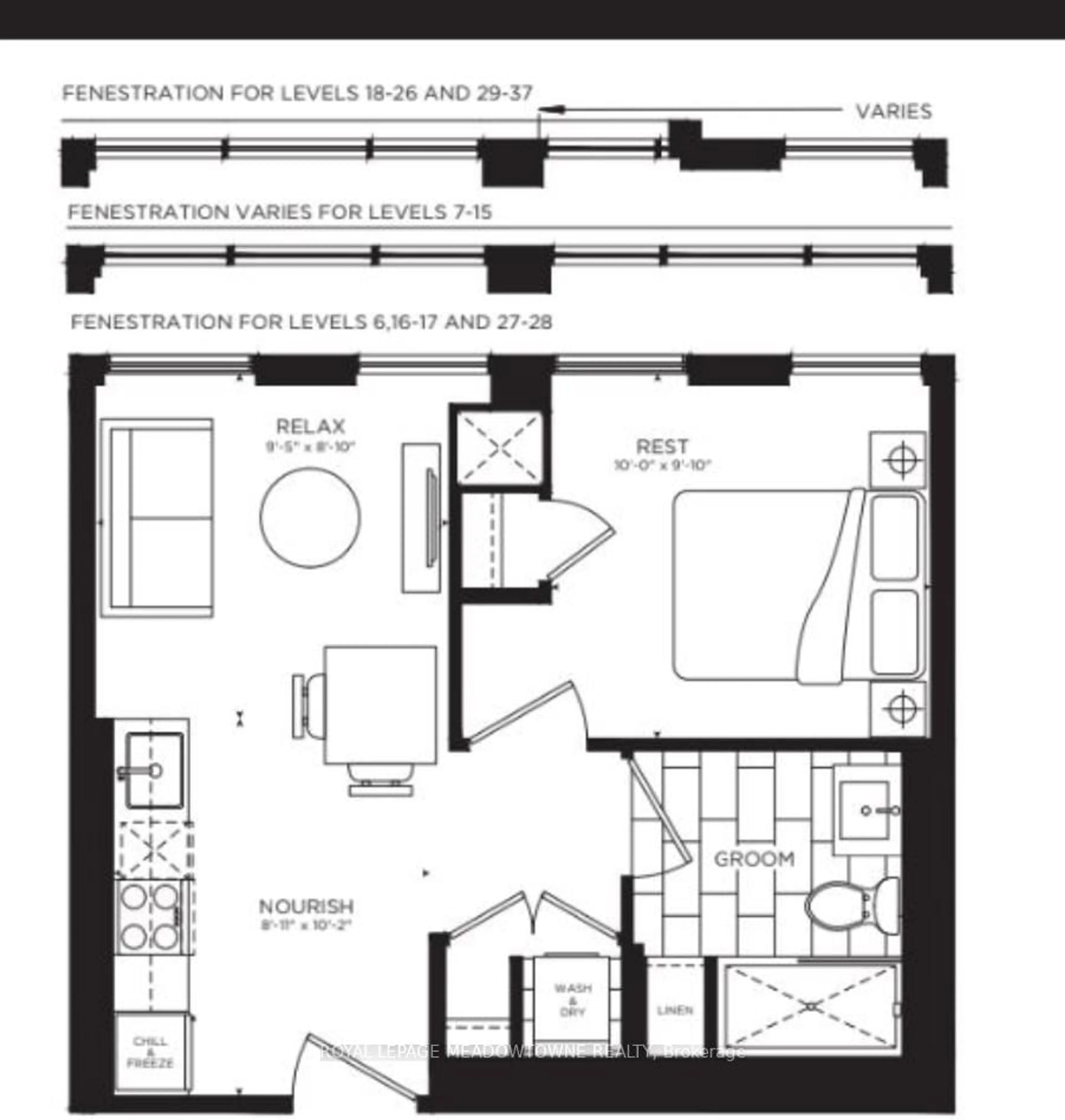 Floor plan for 327 King St #604, Toronto Ontario M5V 0W7