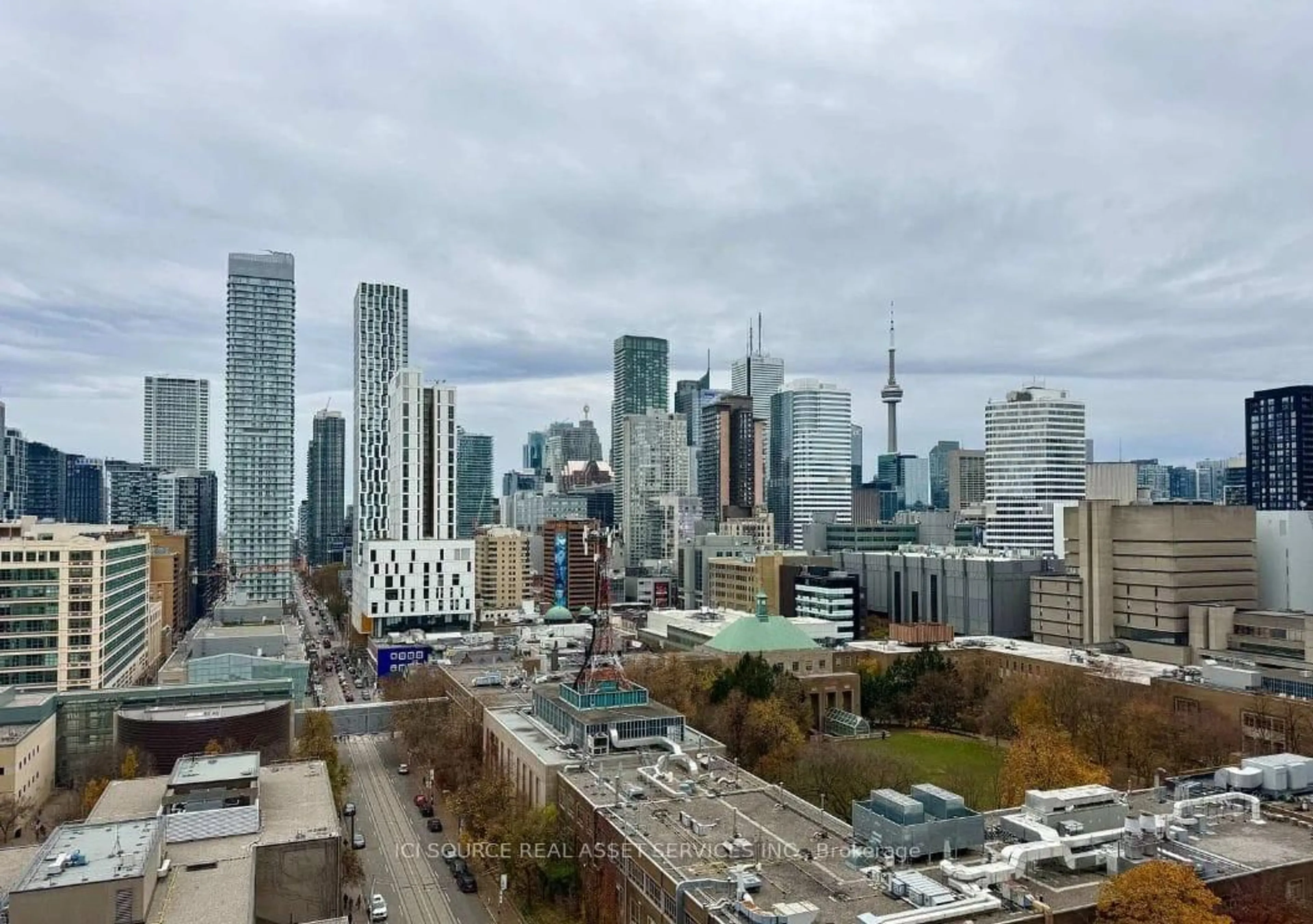 A pic from outside/outdoor area/front of a property/back of a property/a pic from drone, city buildings view from balcony for 89 Mcgill St #1411, Toronto Ontario M5B 1H5