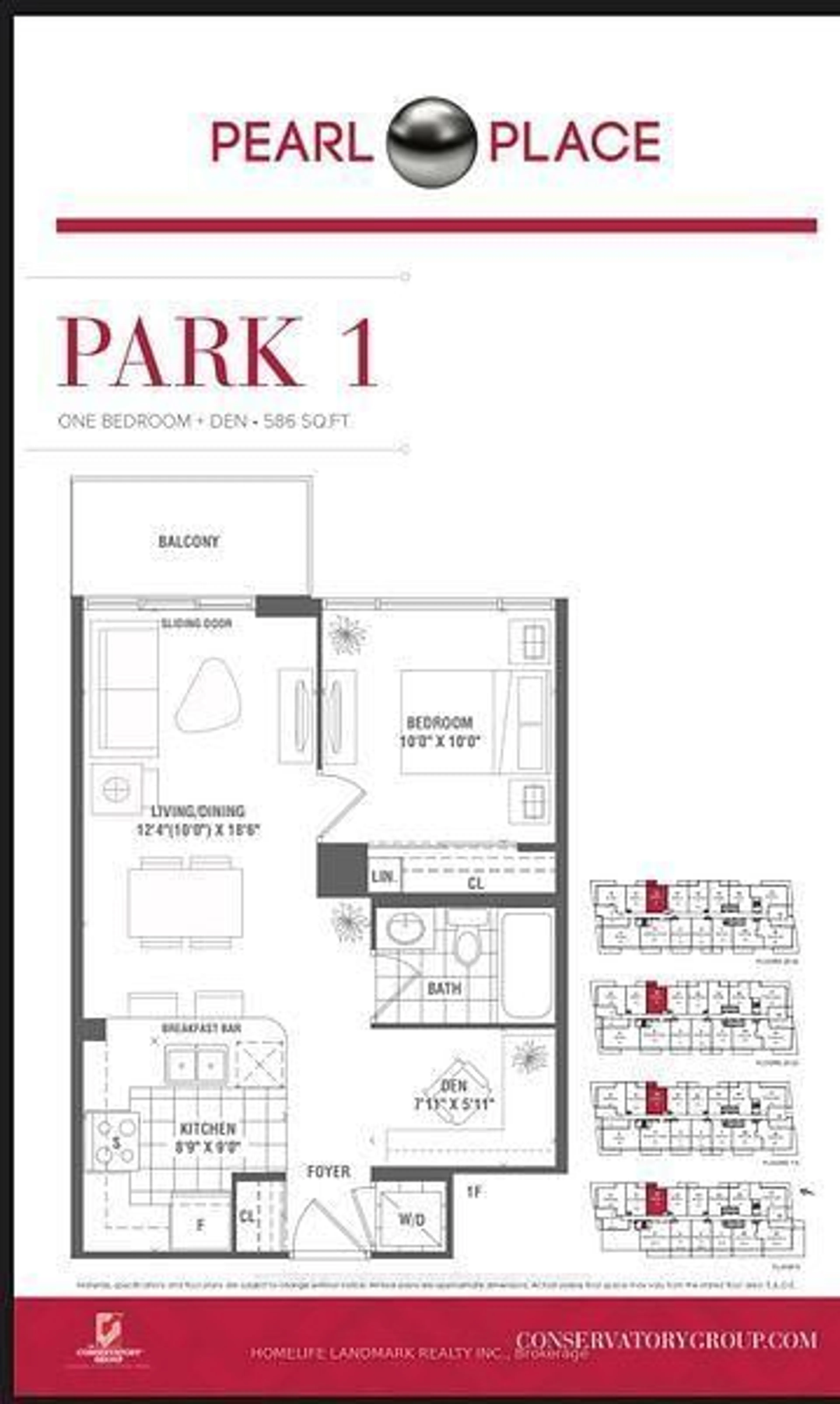 Floor plan for 4955 Yonge St #1912, Toronto Ontario M2N 0L8