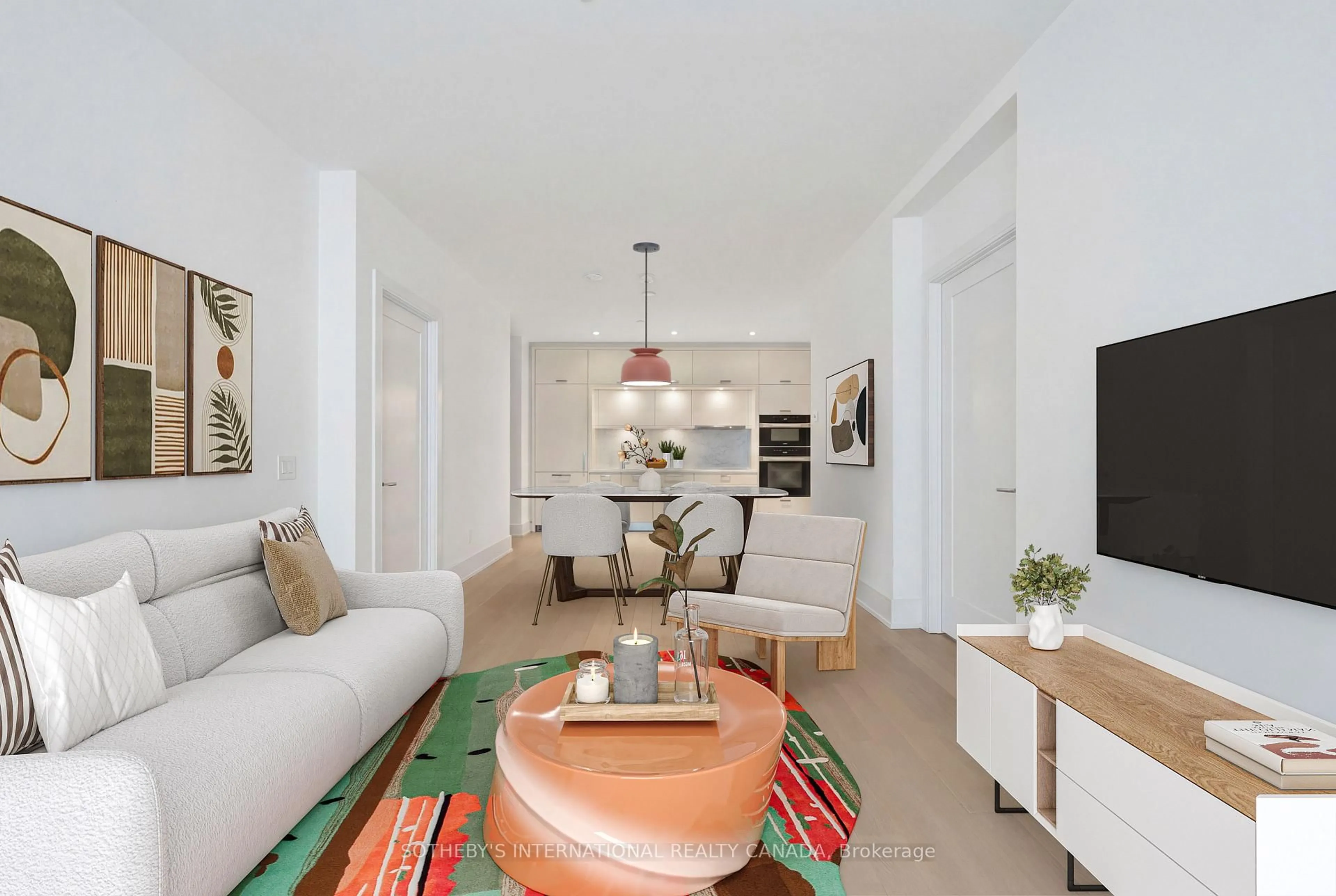 Living room with furniture, unknown for 155 Merchants' Wharf #932, Toronto Ontario M5A 0Y4