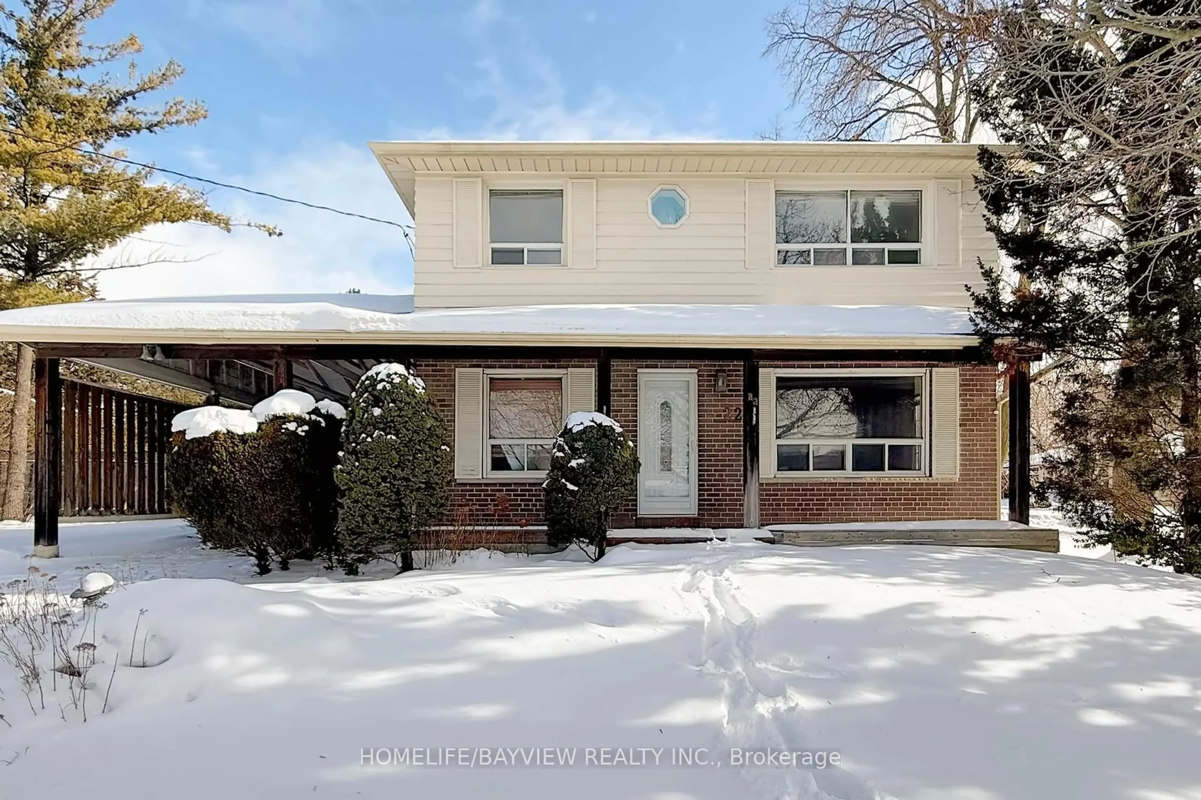 Home with brick exterior material, street for 22 Marowyne Dr, Toronto Ontario M2J 2A4