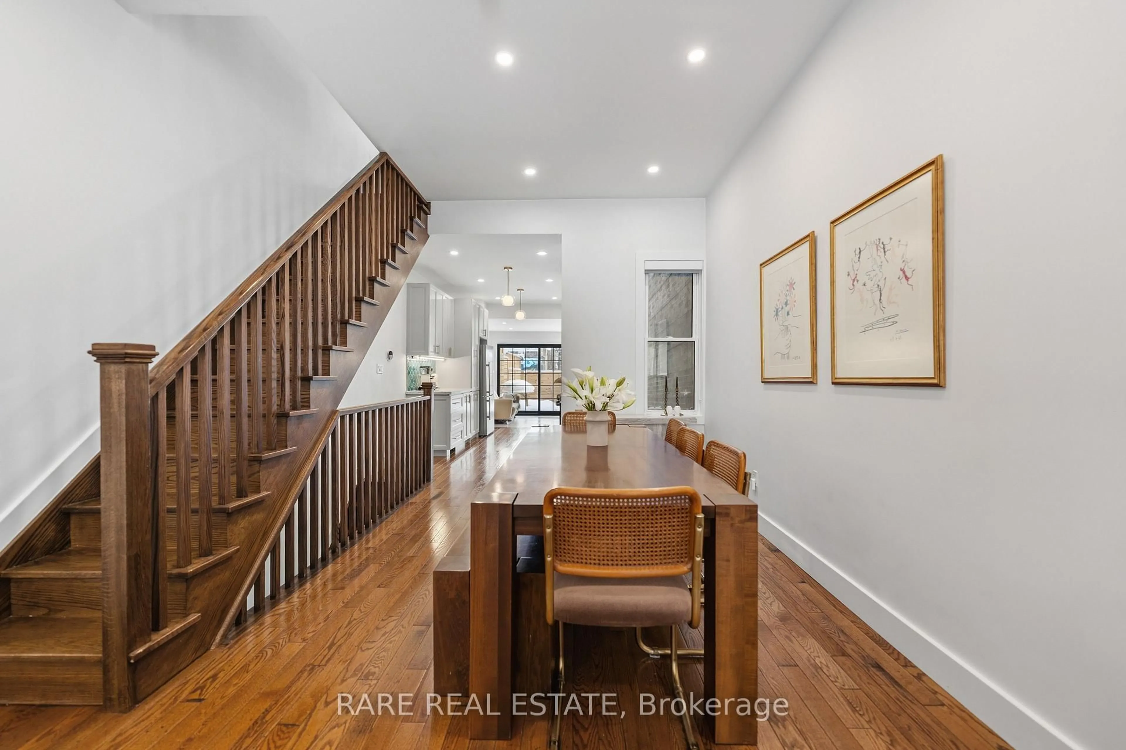 Dining room, wood/laminate floor for 223 1/2 Borden St, Toronto Ontario M5S 2N5