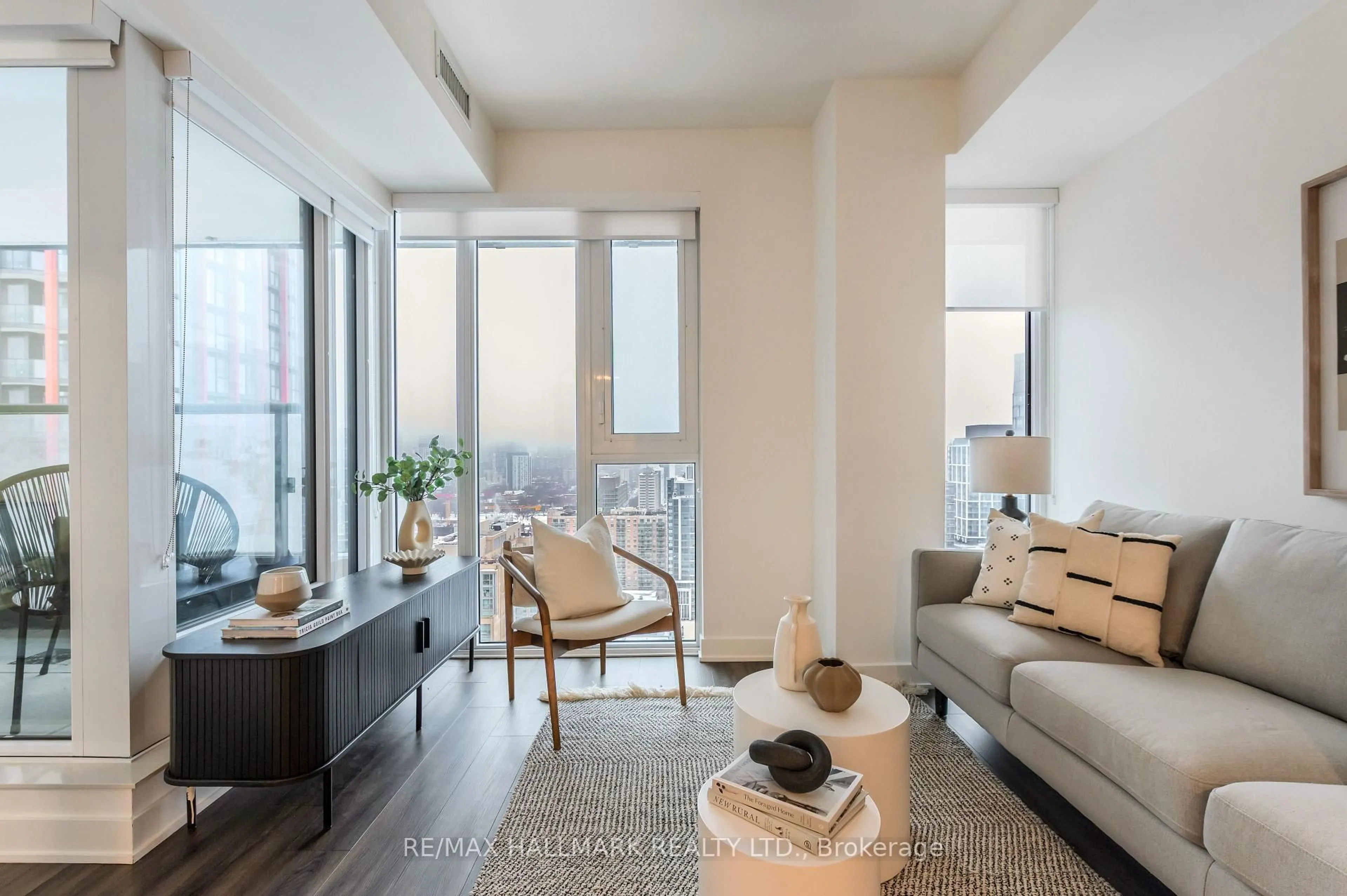 Living room with furniture, unknown for 70 Princess St #2401 E, Toronto Ontario M5A 0X6