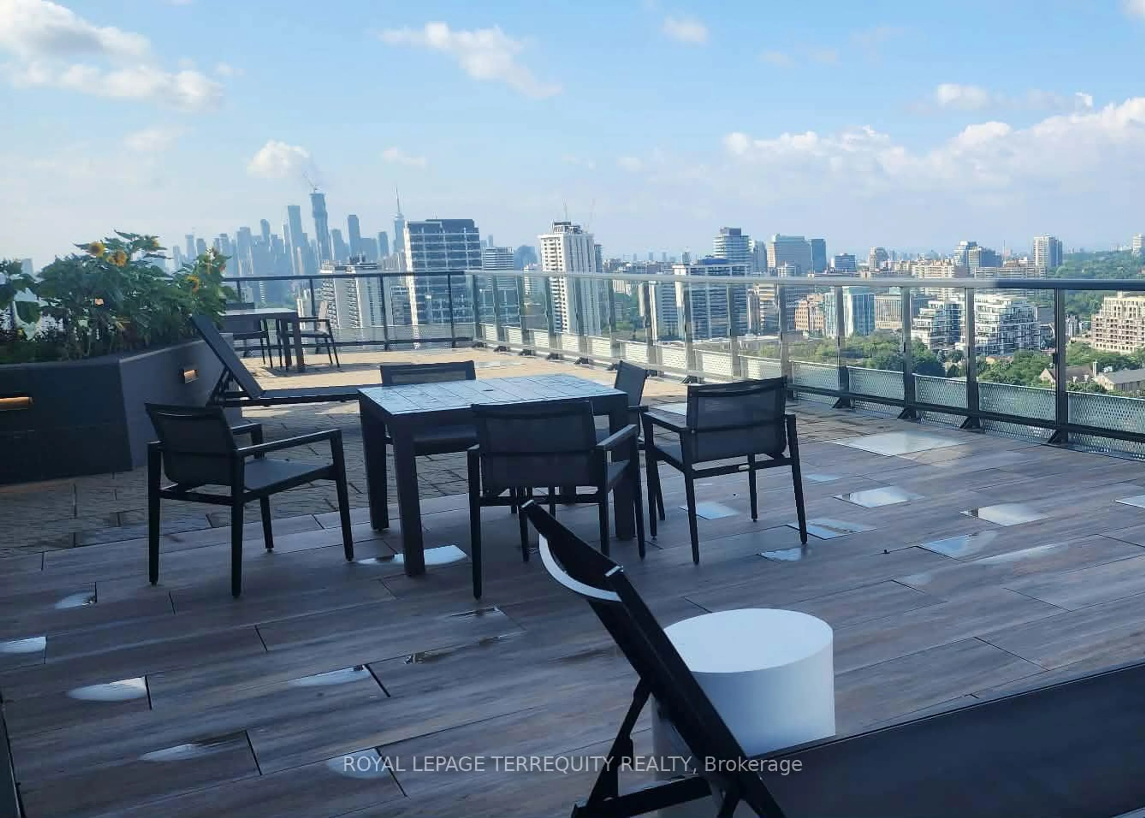 Patio, city buildings view from balcony for 11 Lillian St #501, Toronto Ontario M4S 0C3