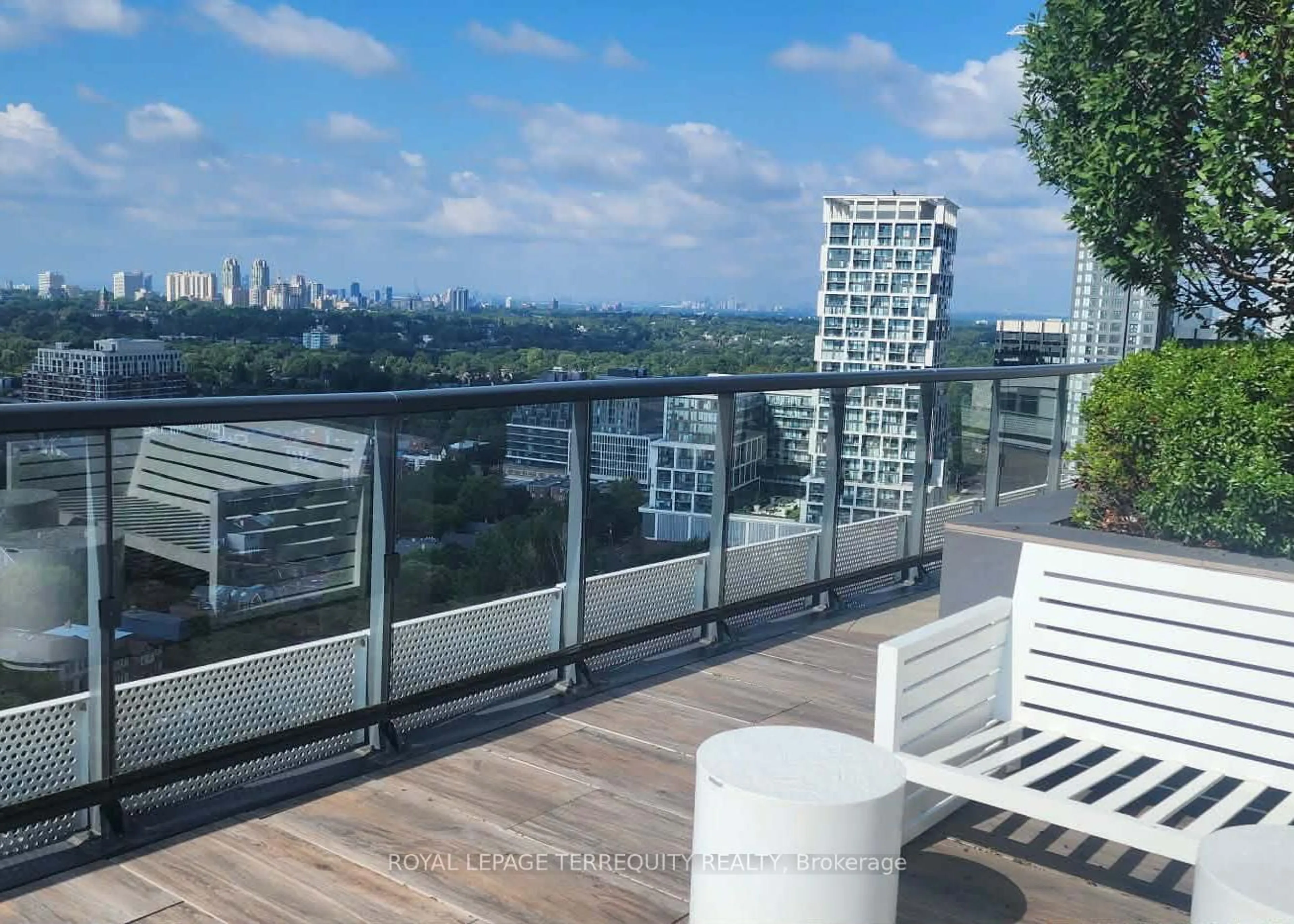 Balcony in the apartment, city buildings view from balcony for 11 Lillian St #501, Toronto Ontario M4S 0C3