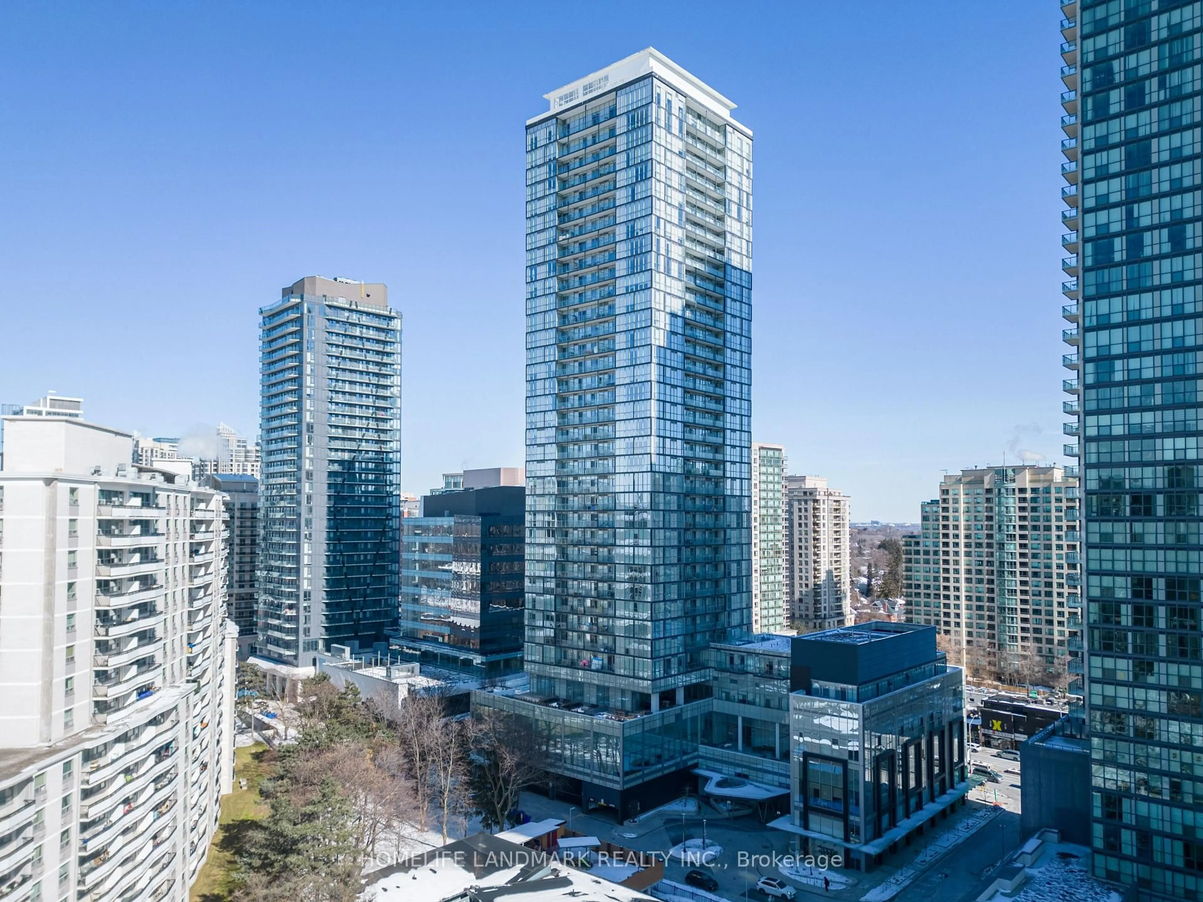 A pic from outside/outdoor area/front of a property/back of a property/a pic from drone, city buildings view from balcony for 5180 Yonge St #1207, Toronto Ontario M2N 0K5