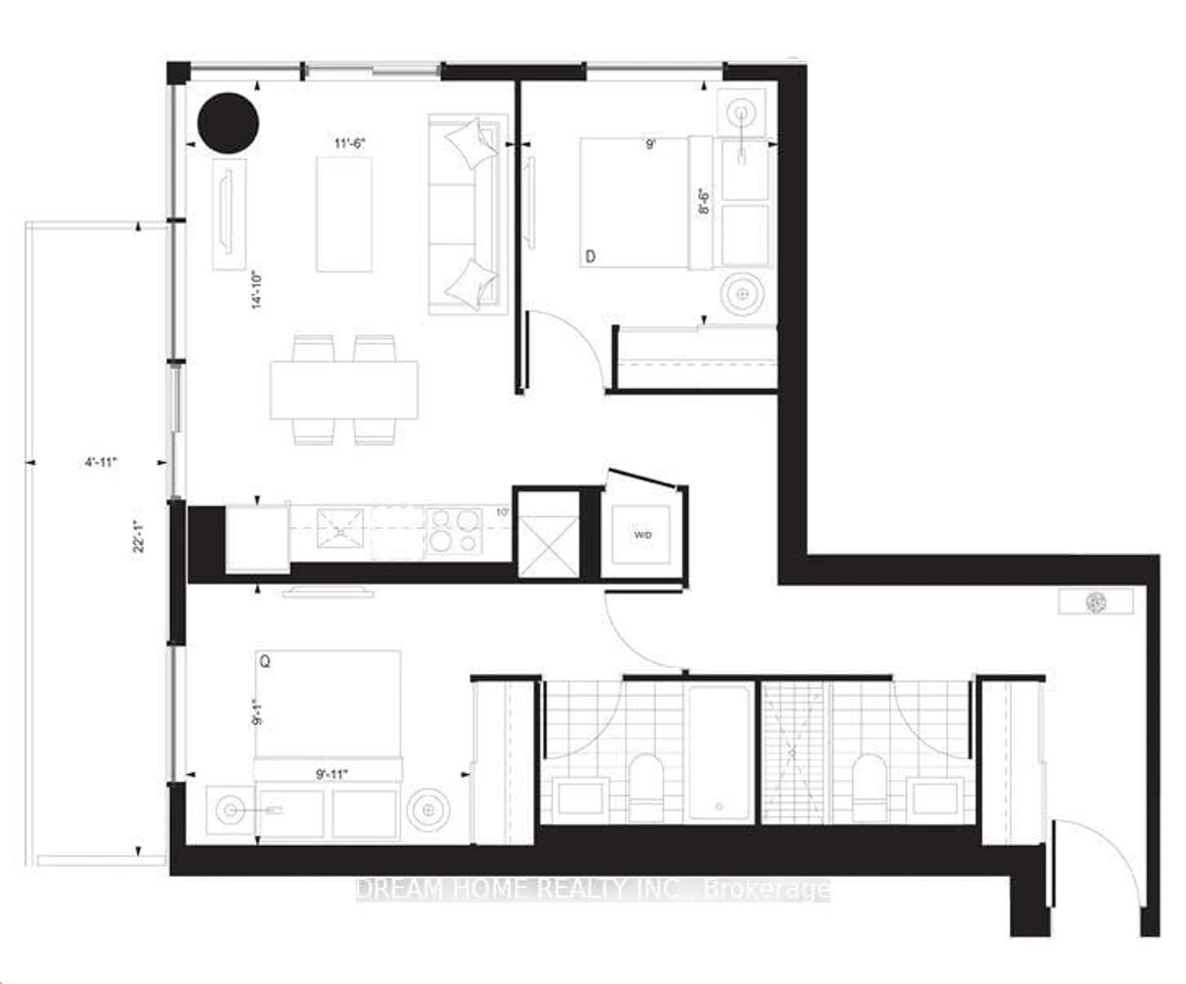 Floor plan for 39 Roehampton Ave #3903, Toronto Ontario M5R 0C1