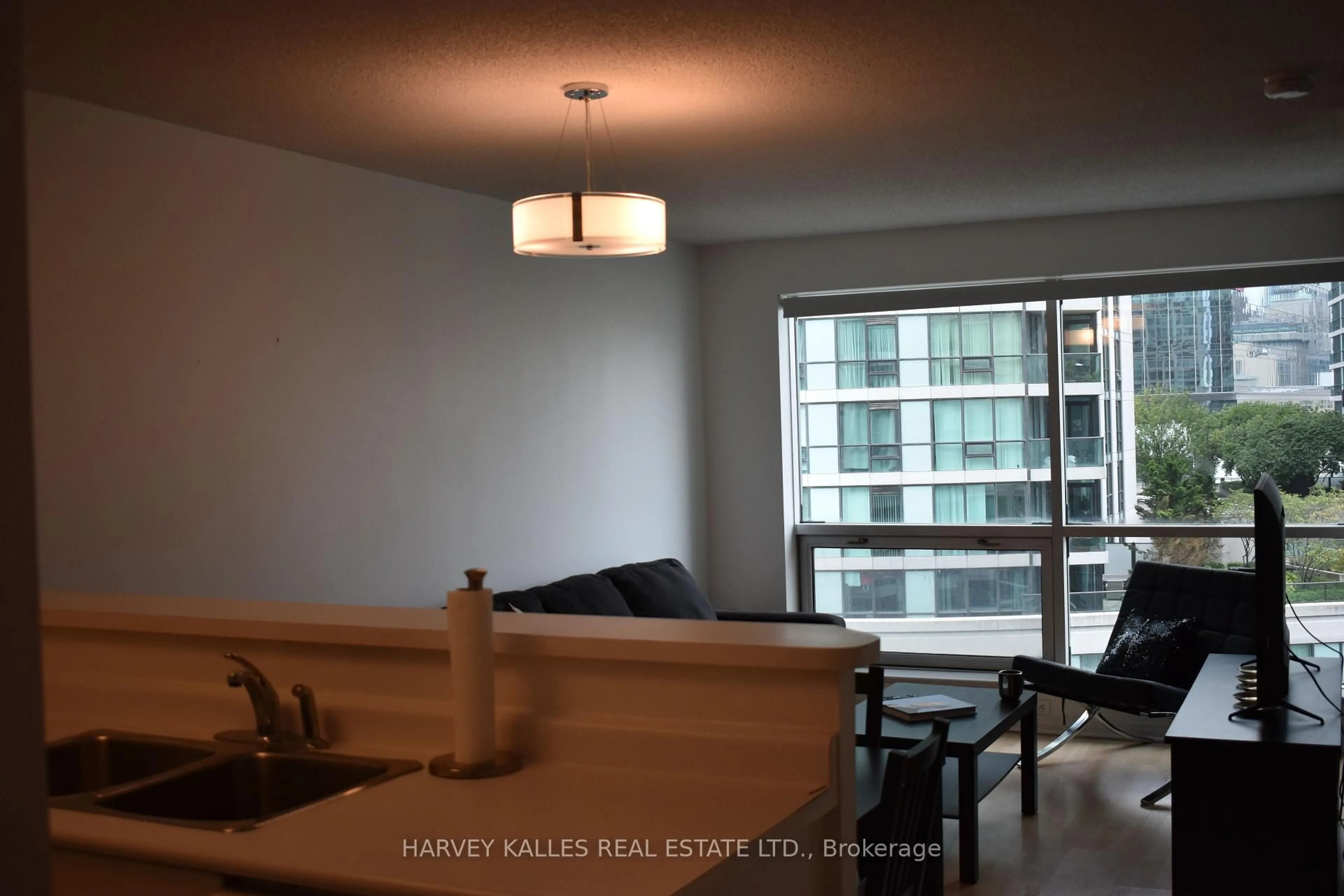 Living room with furniture, wood/laminate floor for 10 Yonge St #705, Toronto Ontario M5J 1R4