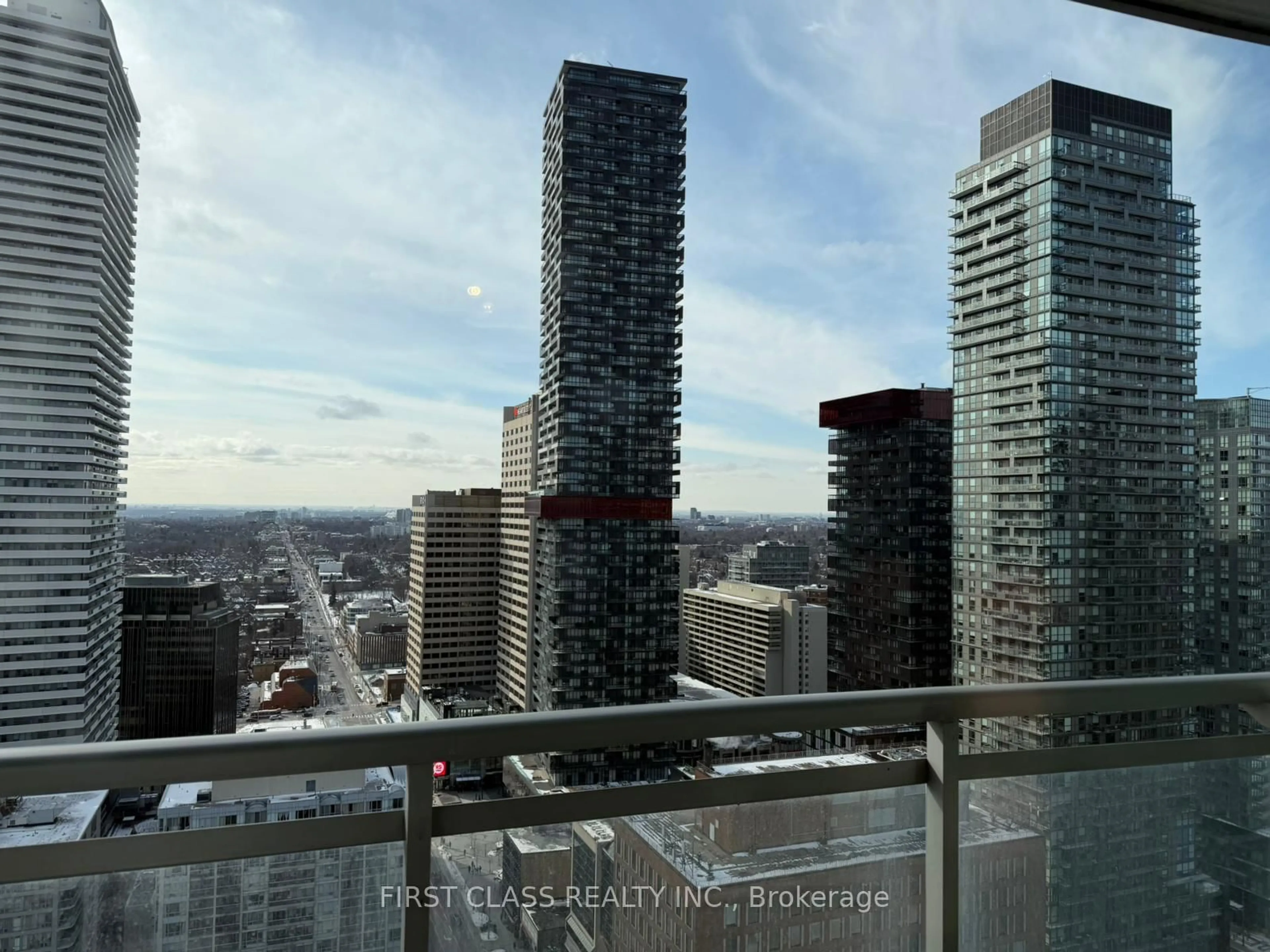 Balcony in the apartment, city buildings view from balcony for 89 Dunfield Ave #2801, Toronto Ontario M4S 0A4
