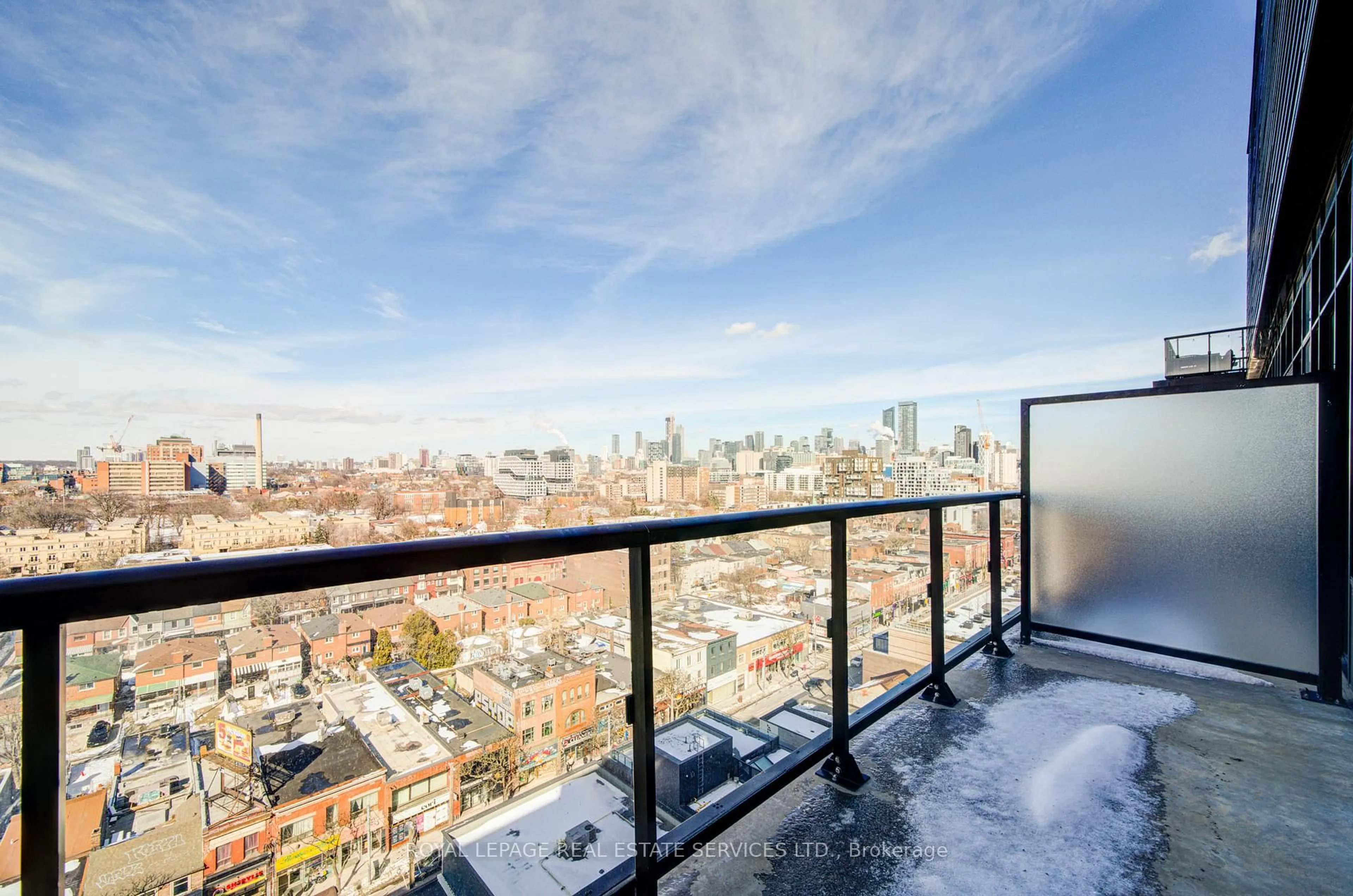 Balcony in the apartment, city buildings view from balcony for 608 Richmond St #1311, Toronto Ontario M5V 0N9