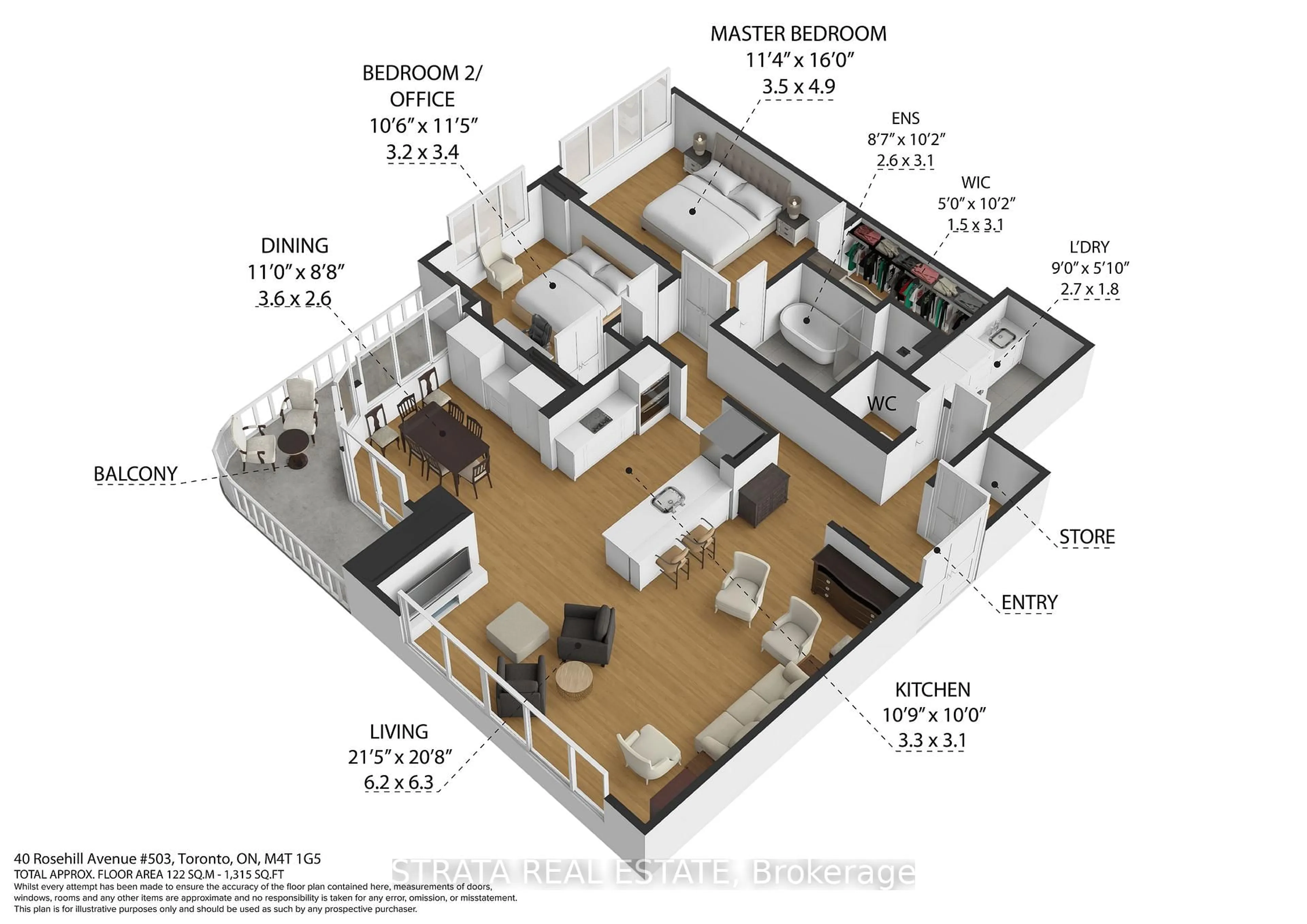 Floor plan for 40 Rosehill Ave #503, Toronto Ontario M4T 1G5