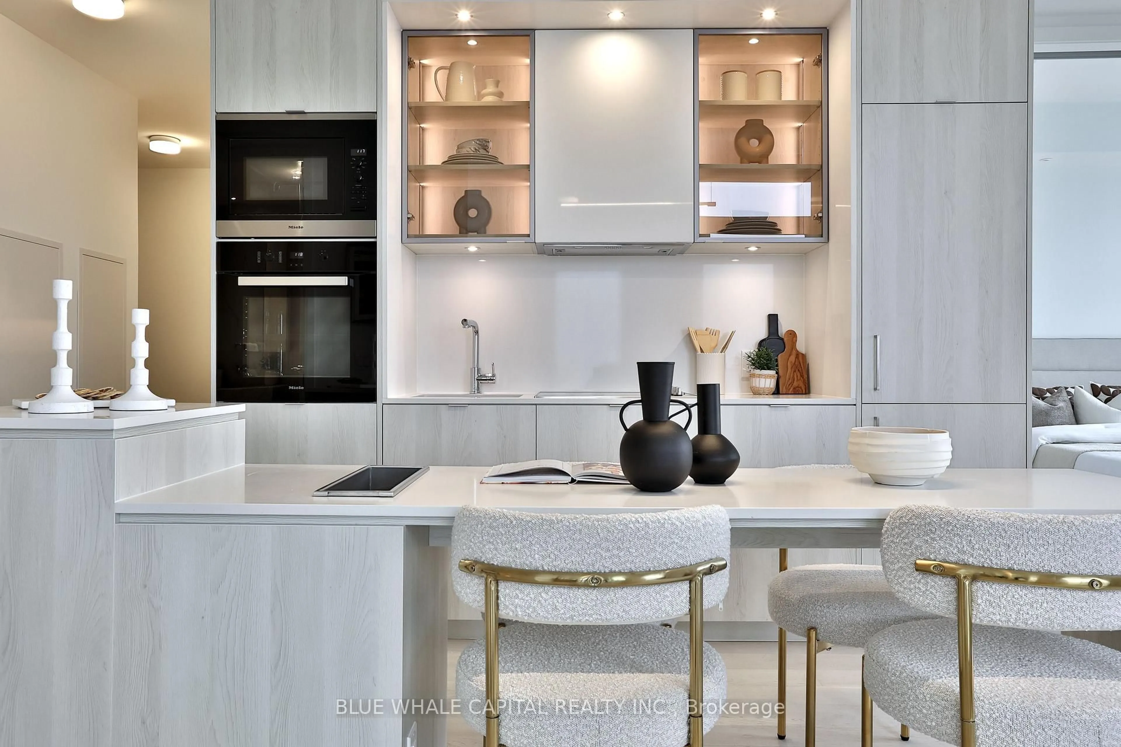 Contemporary kitchen, ceramic/tile floor for 11 Yorkville Ave #5702, Toronto Ontario M4W 0B7