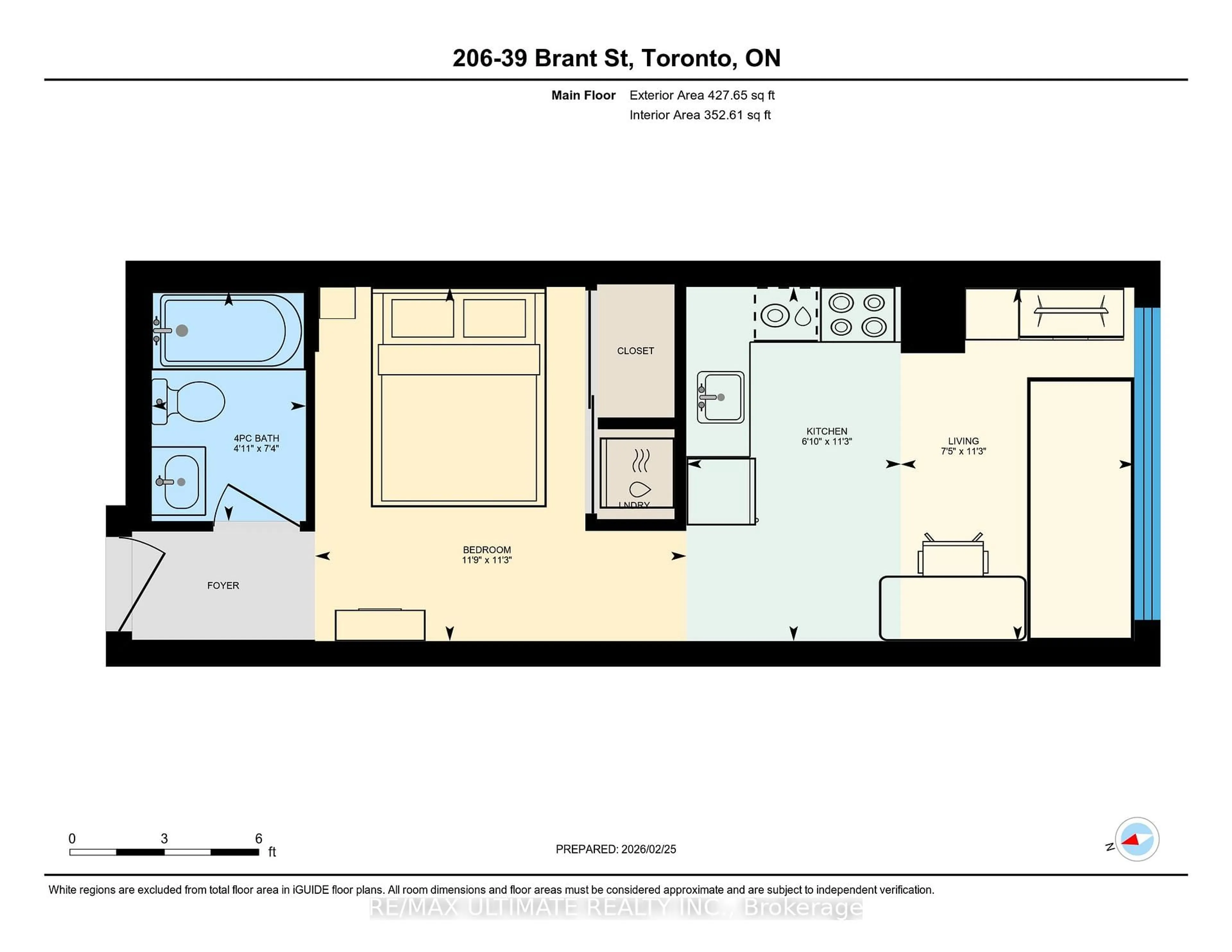 Floor plan for 39 Brant St #206, Toronto Ontario M5V 0M8