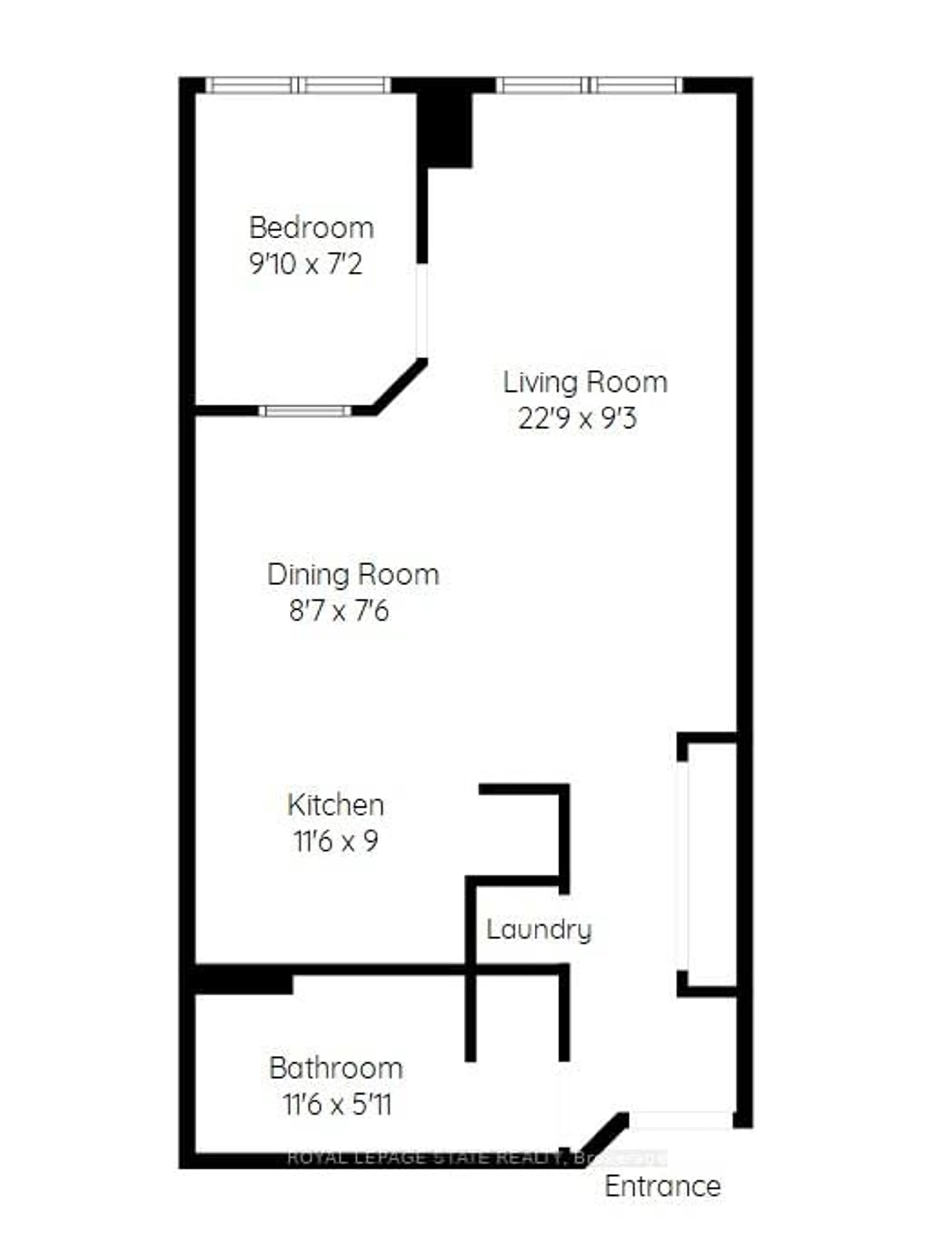 Floor plan for 25 The Esplanade #519, Toronto Ontario M5E 1W5