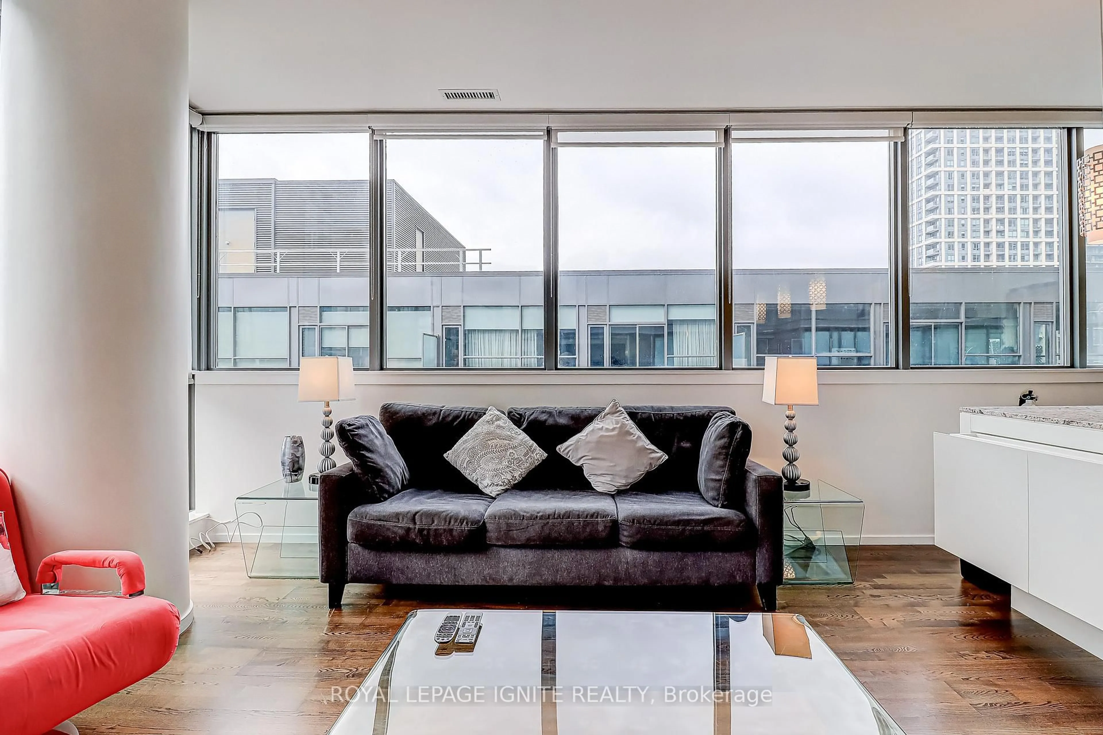 Living room with furniture, unknown for 8 Charlotte St #1502, Toronto Ontario M5V 0K4