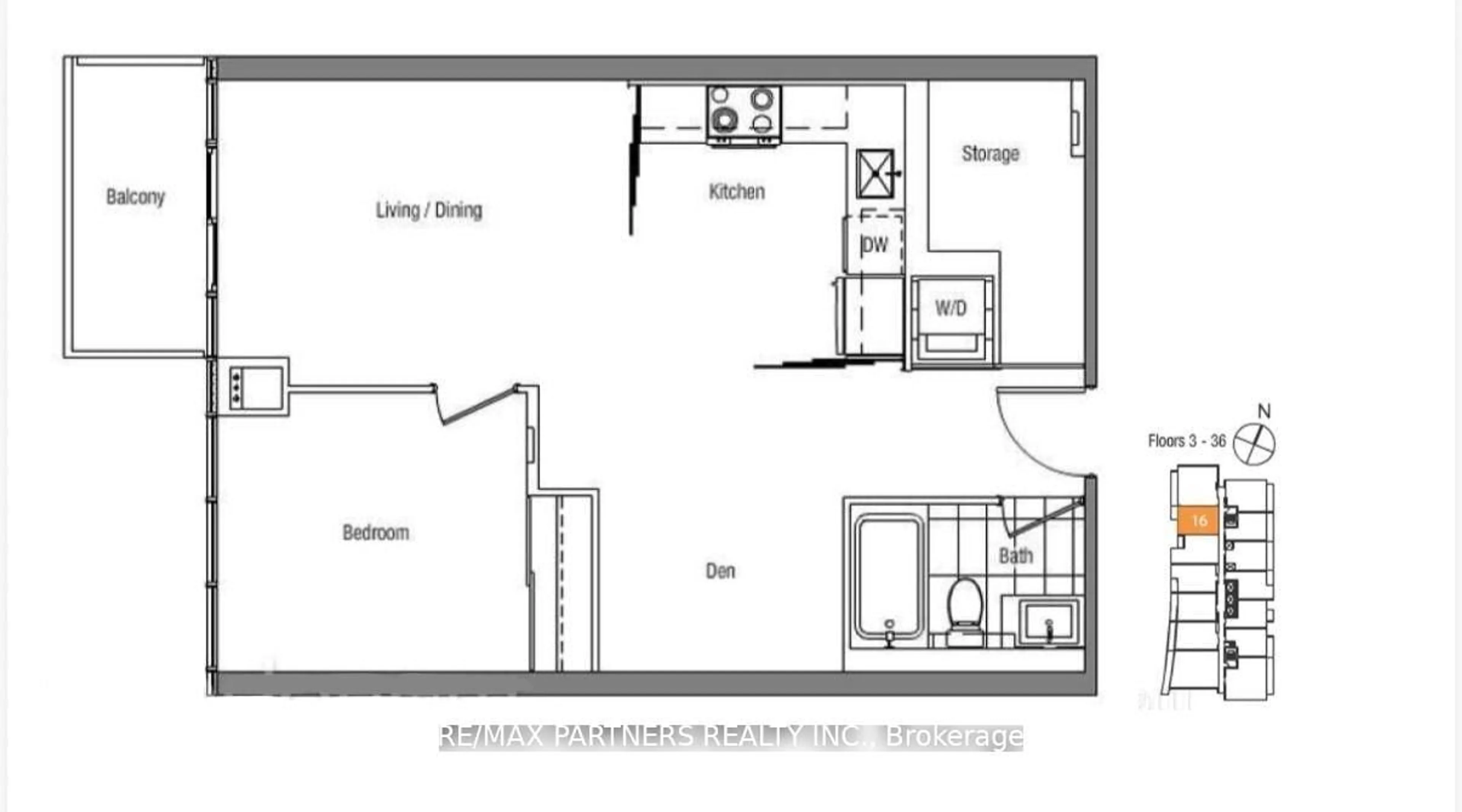 Floor plan for 121 Mcmahon Dr #716, Toronto Ontario M2K 0C1