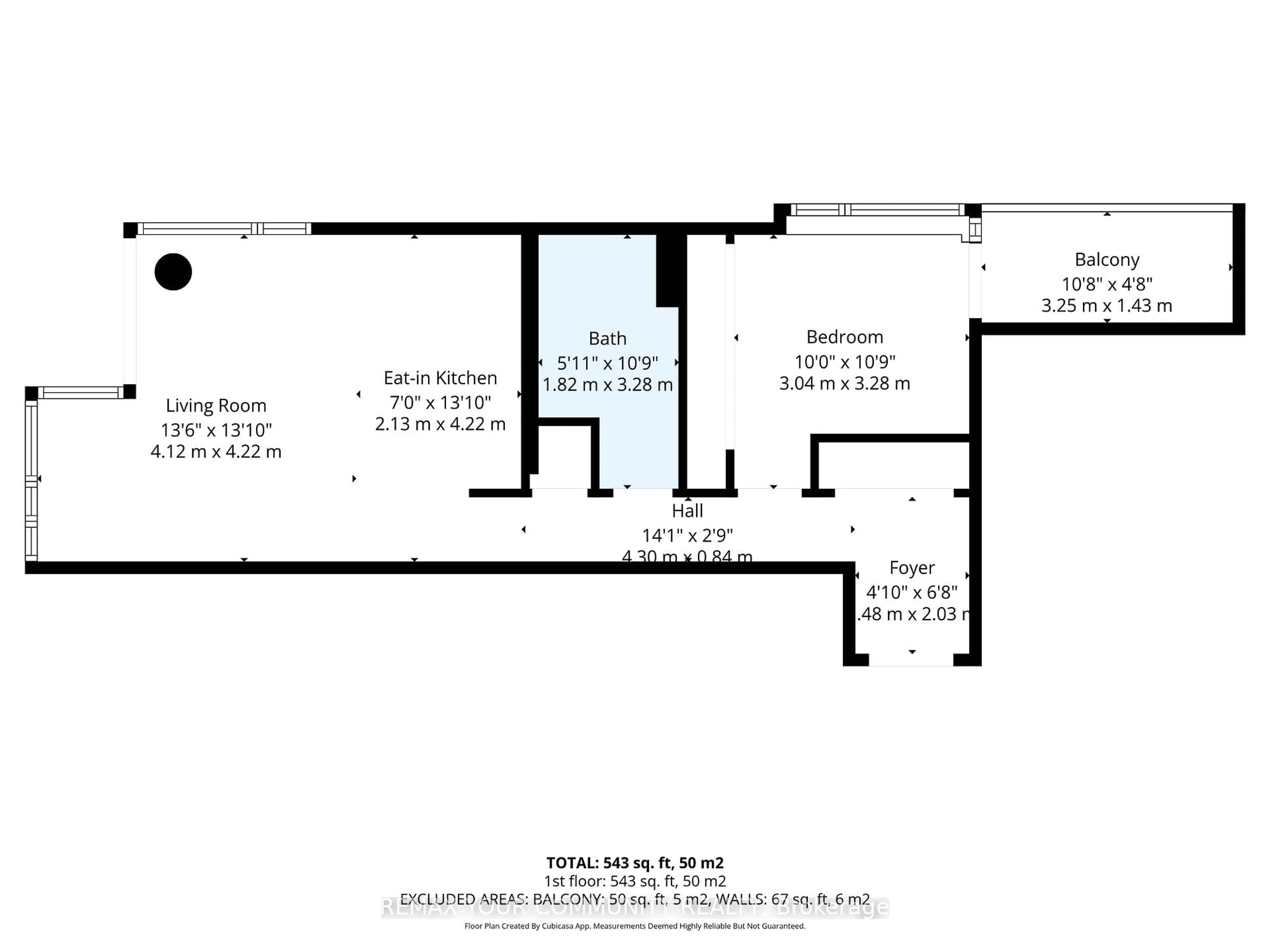 Floor plan for 95 Bathurst St #1307, Toronto Ontario M5V 0H7