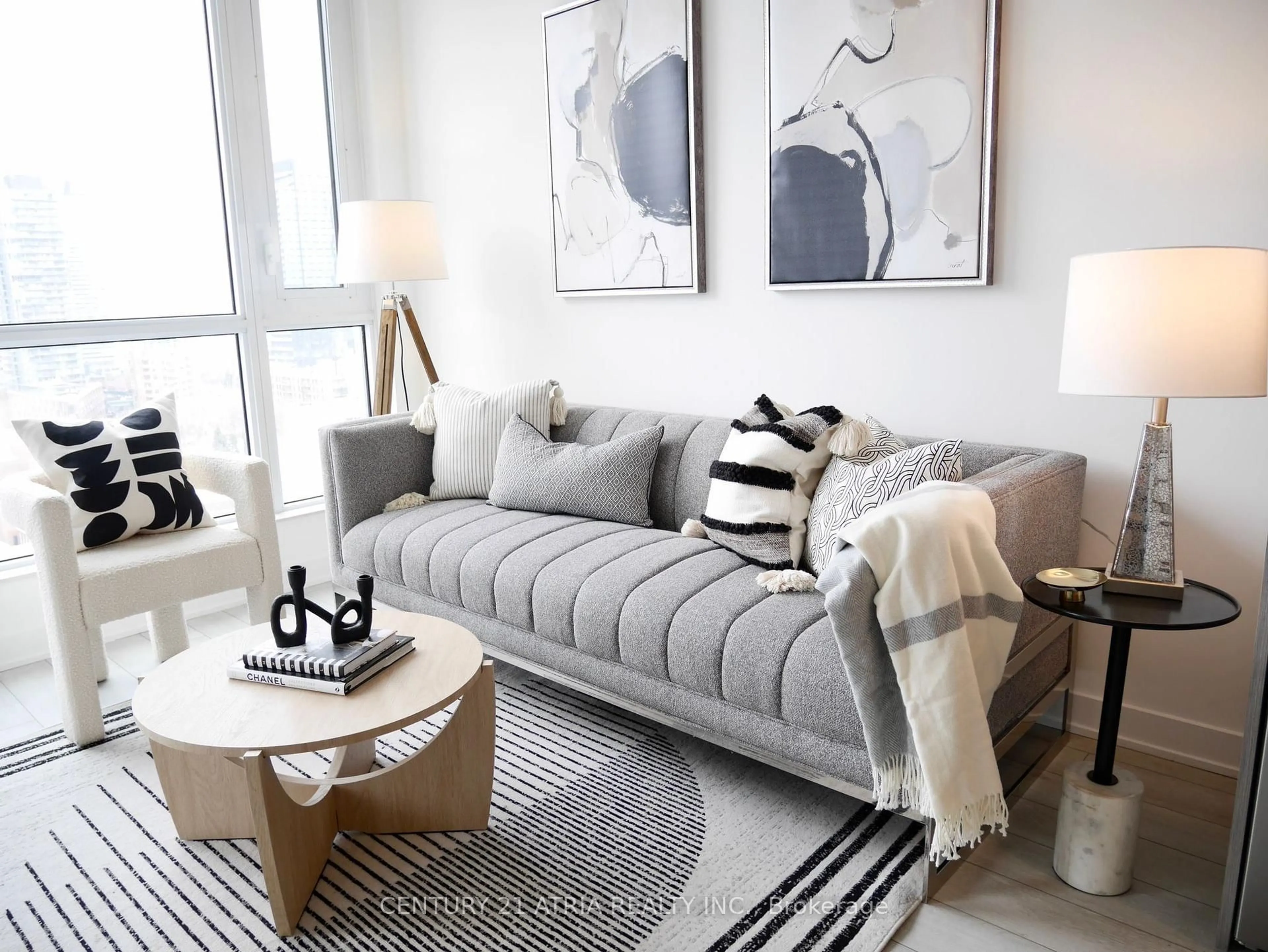 Living room with furniture, unknown for 70 Princess St #1511, Toronto Ontario M5A 0X6