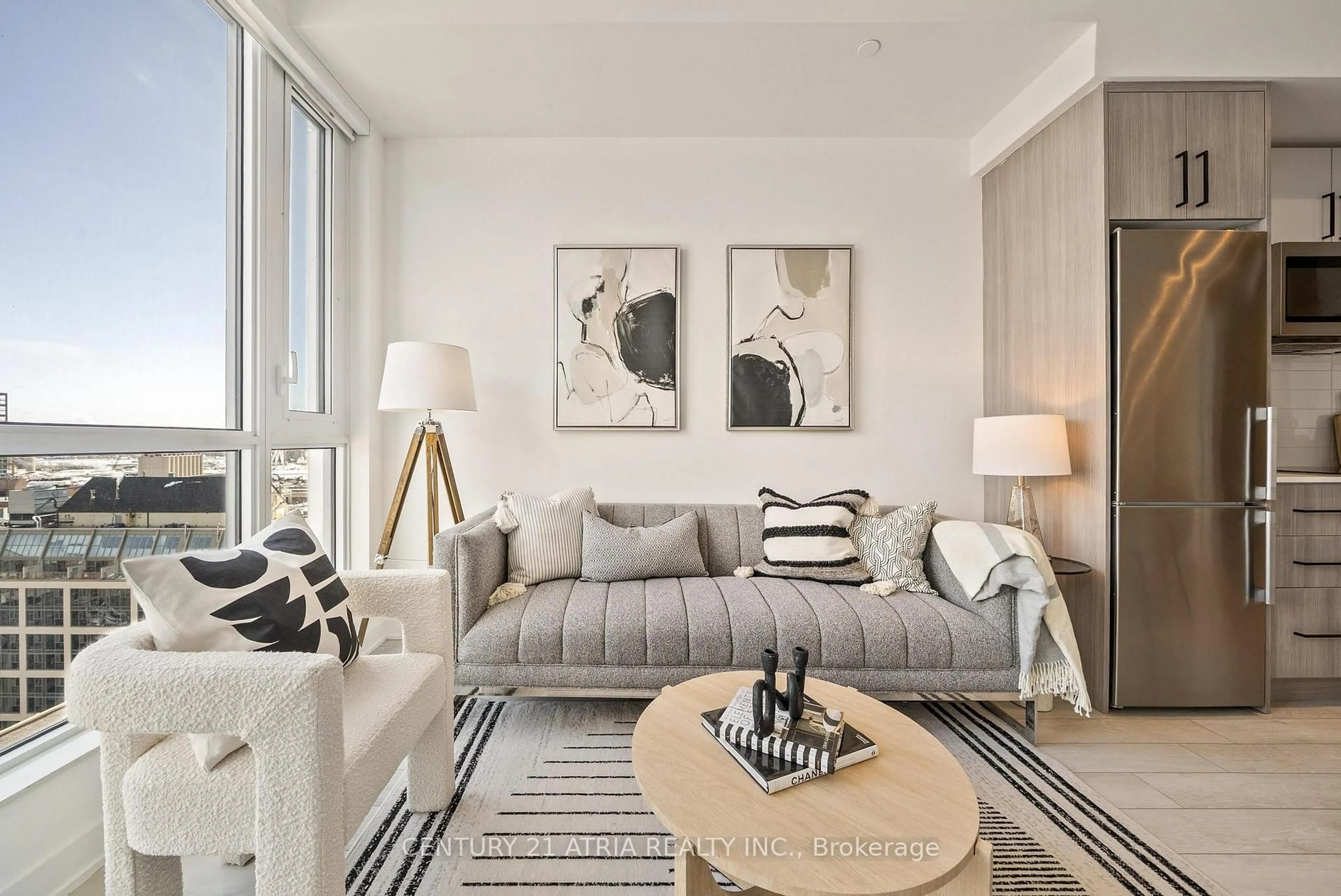 Living room with furniture, unknown for 70 Princess St #1511, Toronto Ontario M5A 0X6