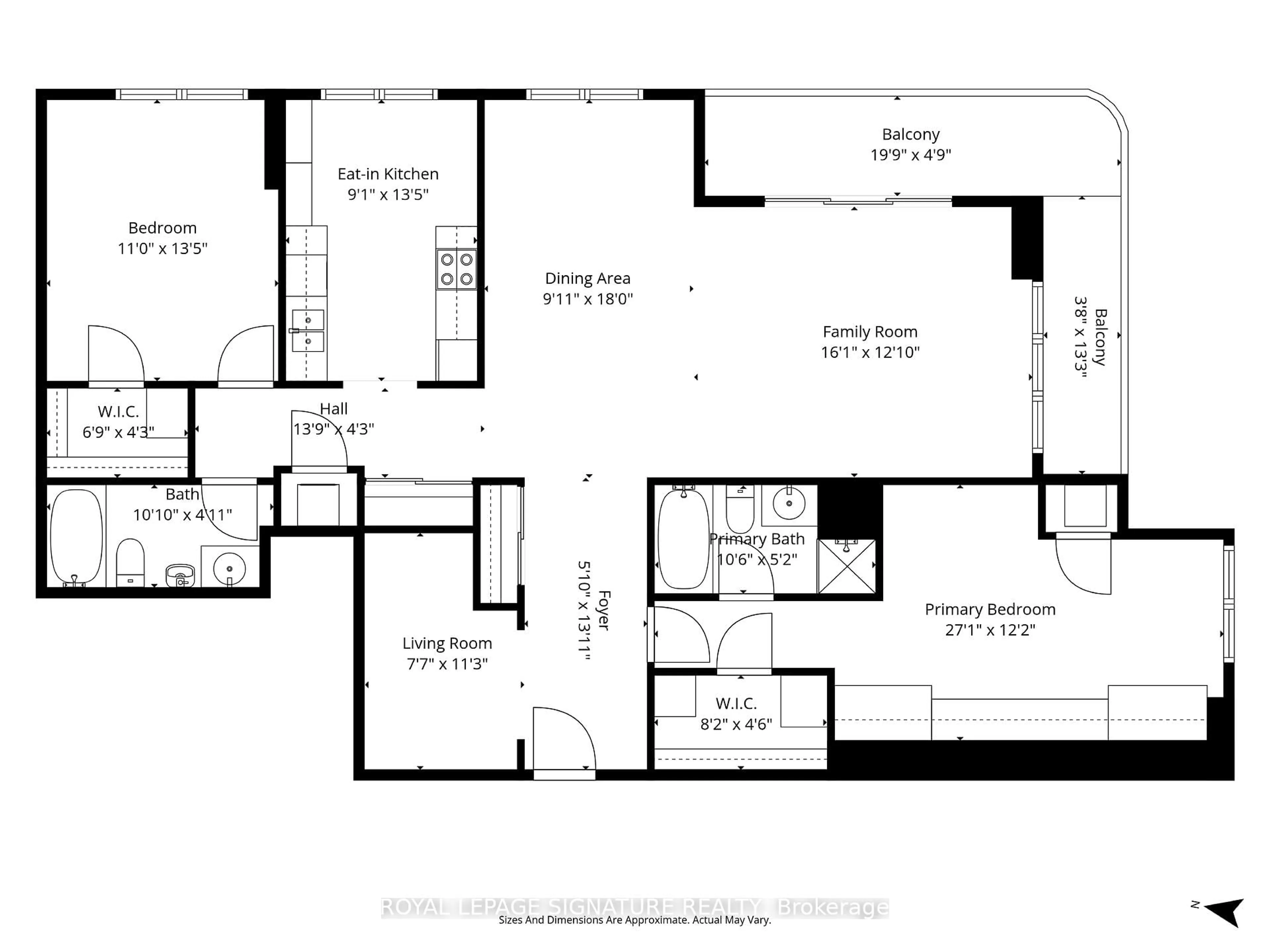 Floor plan for 8 Hillcrest Ave #PH106, Toronto Ontario M2N 6Y6