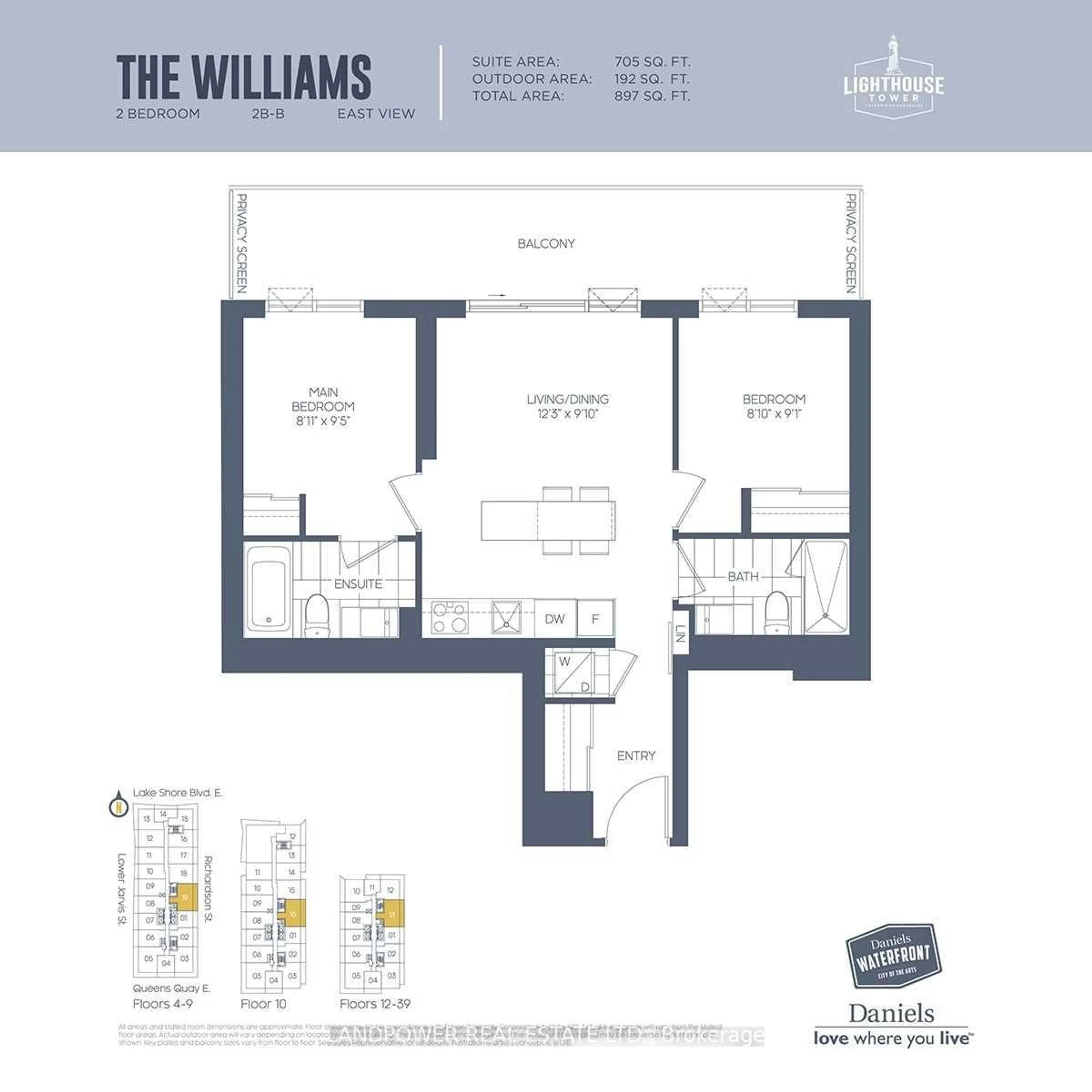 Floor plan for 15 Lower Jarvis St #1913, Toronto Ontario M5R 0C4