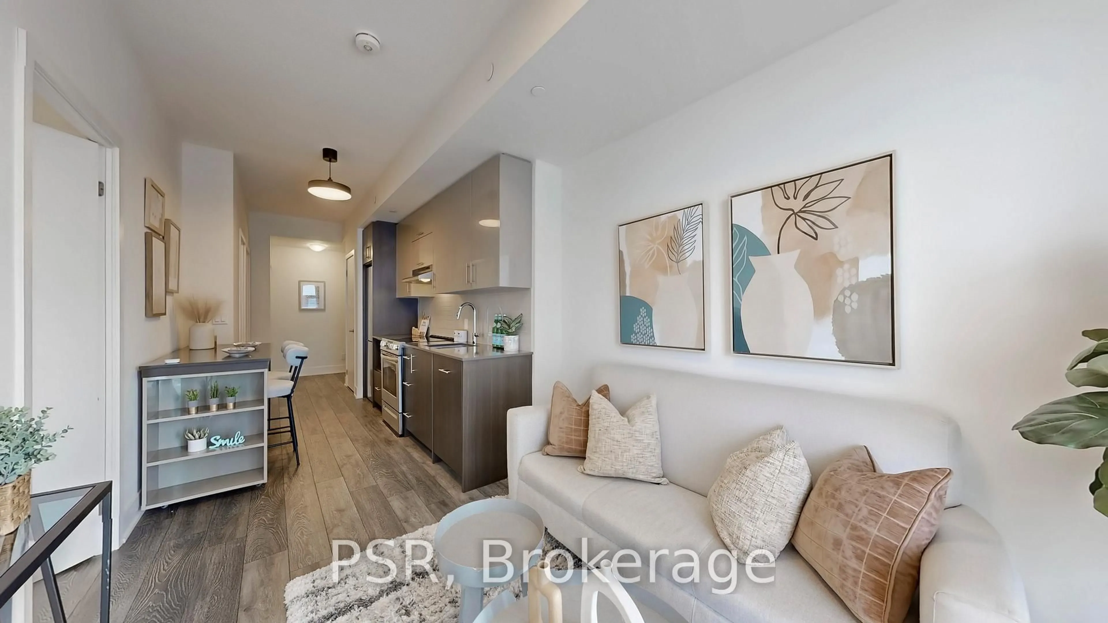 Open concept kitchen, wood/laminate floor for 188 Fairview Mall Dr #1016, Toronto Ontario M2J 0H7