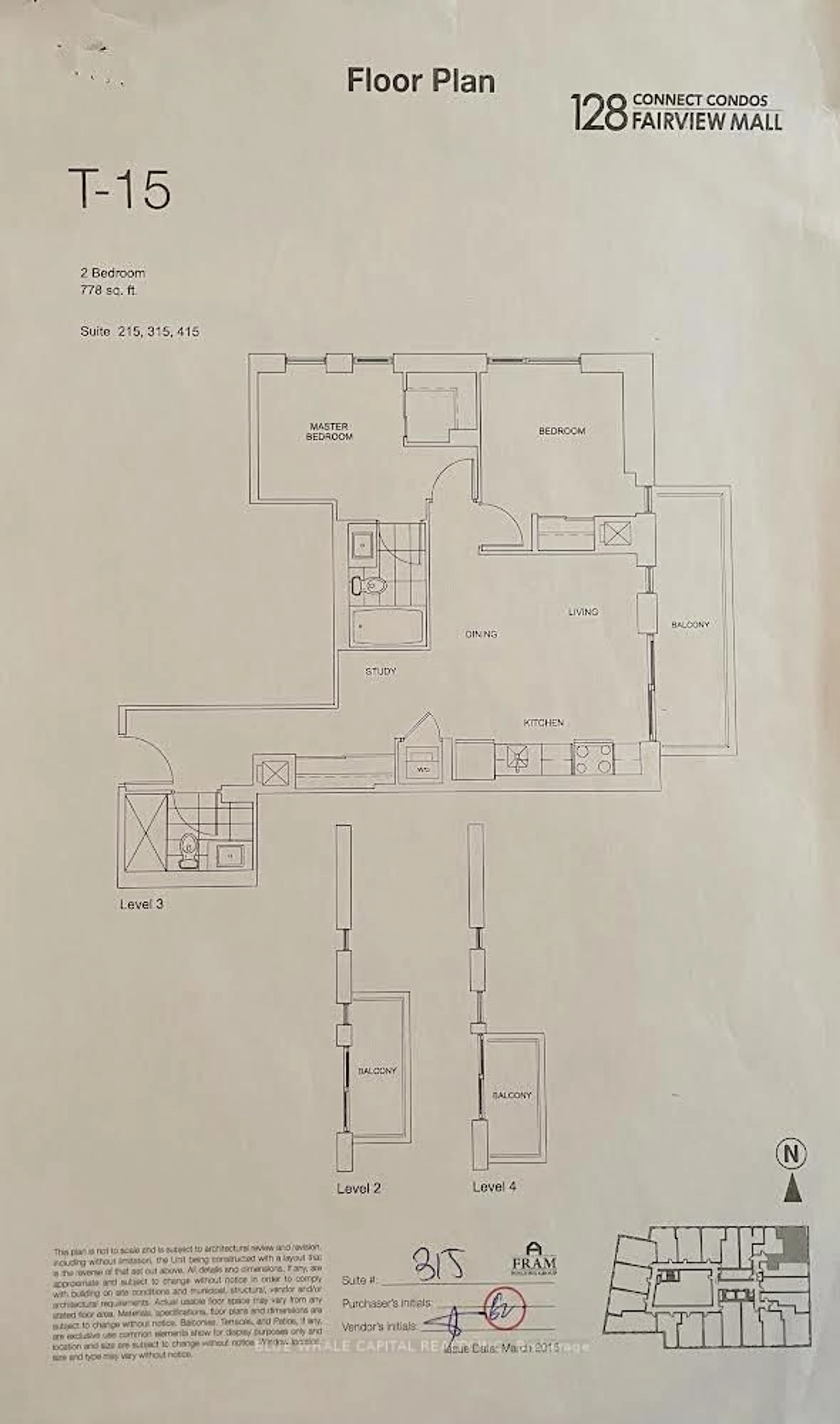 Floor plan for 128 Fairview Mall Dr #315, Toronto Ontario M2J 0E8