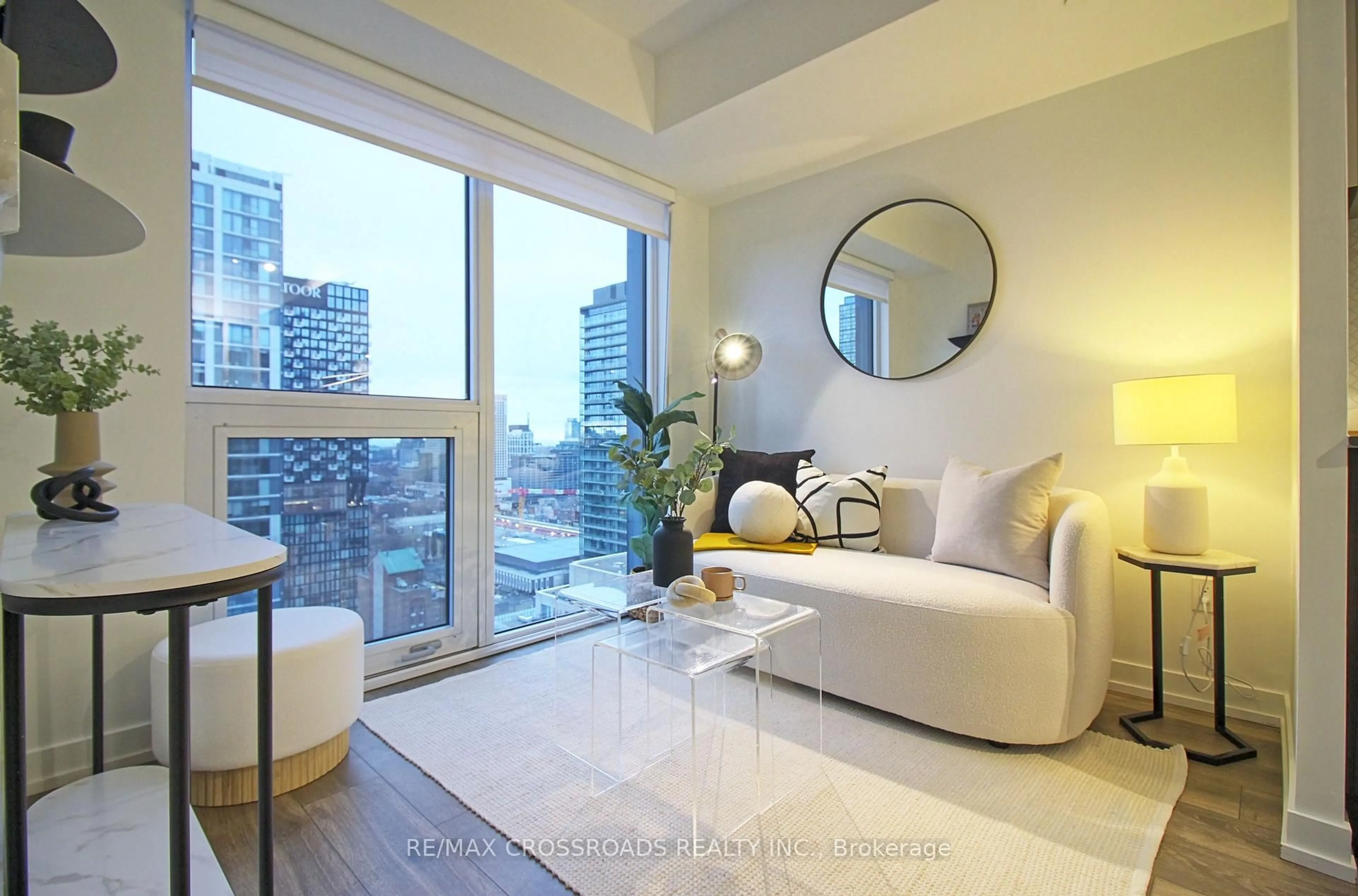 Living room with furniture, unknown for 82 Dalhousie St #2302, Toronto Ontario M5B 0C5