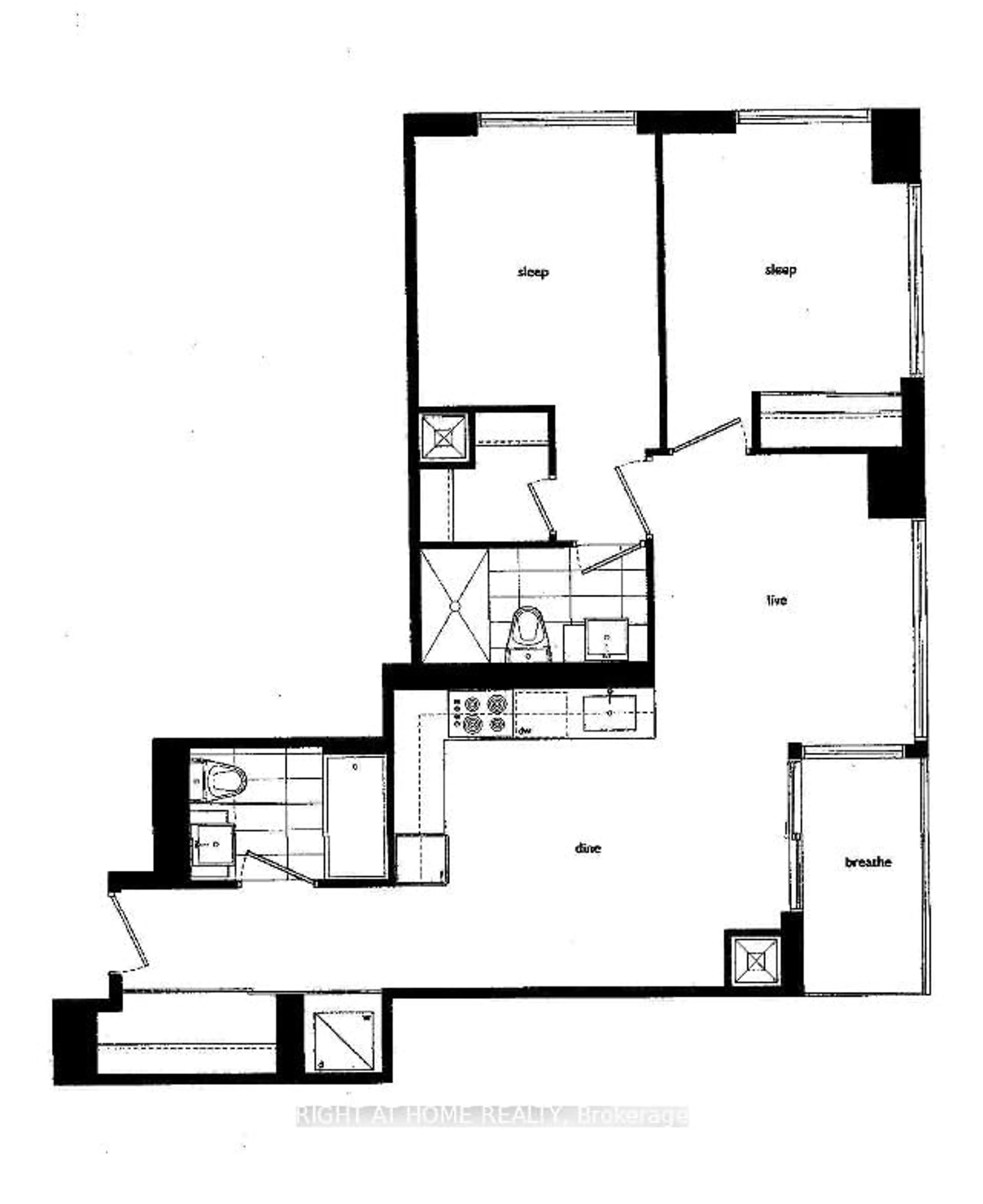 Floor plan for 5180 Yonge St #1405, Toronto Ontario M2N 0K5