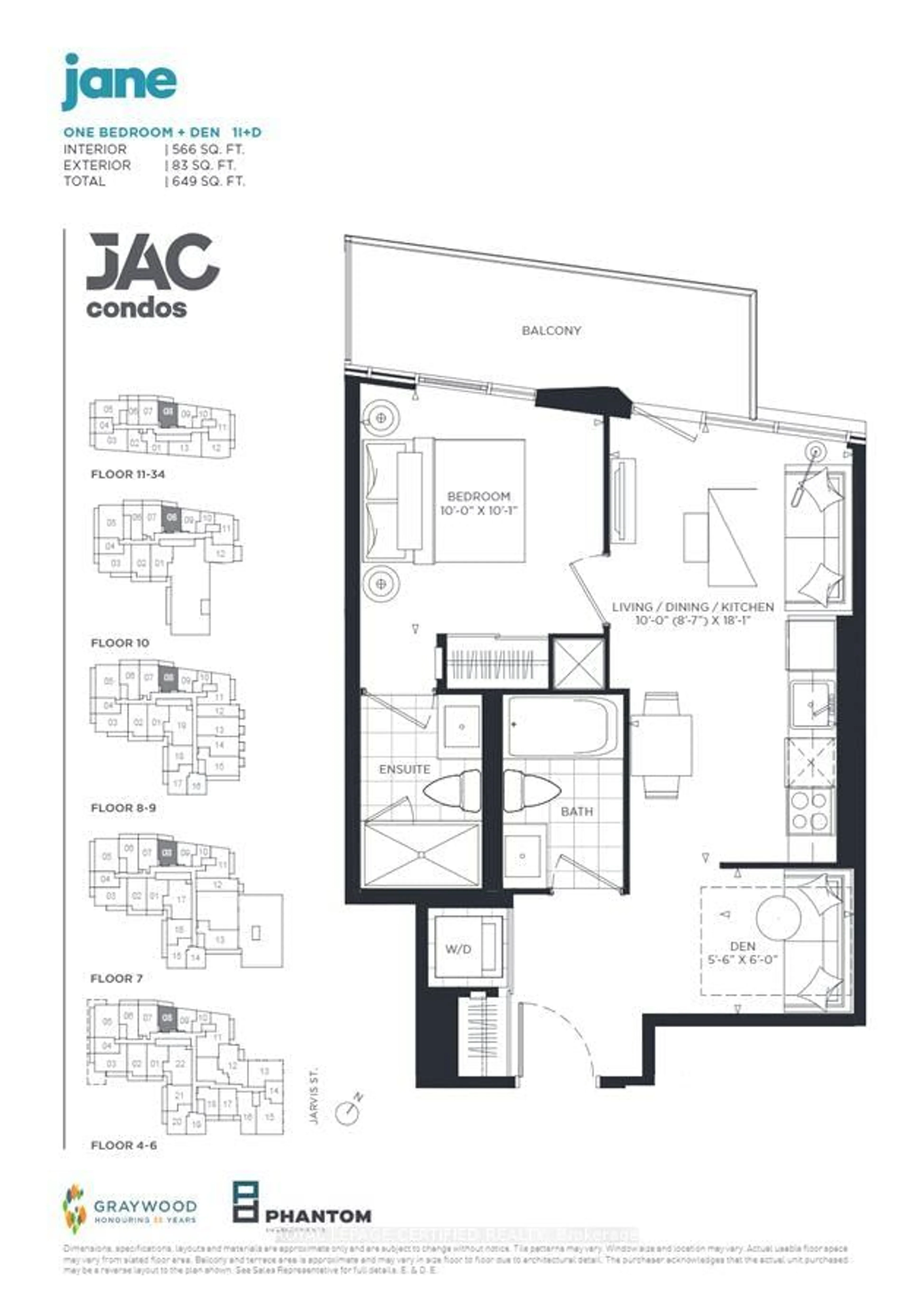 Floor plan for 308 Jarvis St #2108, Toronto Ontario M5A 2P2