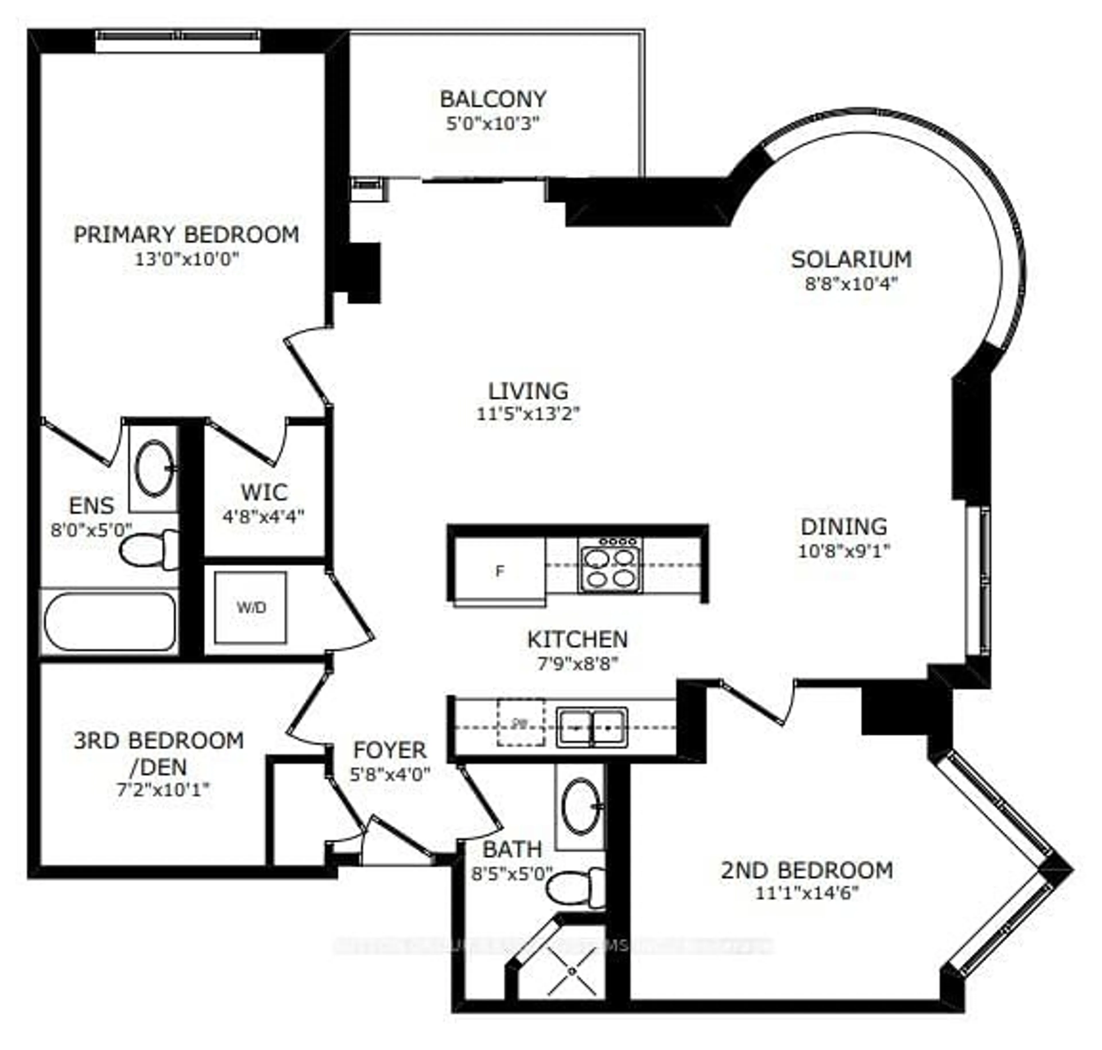 Floor plan for 5 Northtown Way #2005, Toronto Ontario M2N 7A1