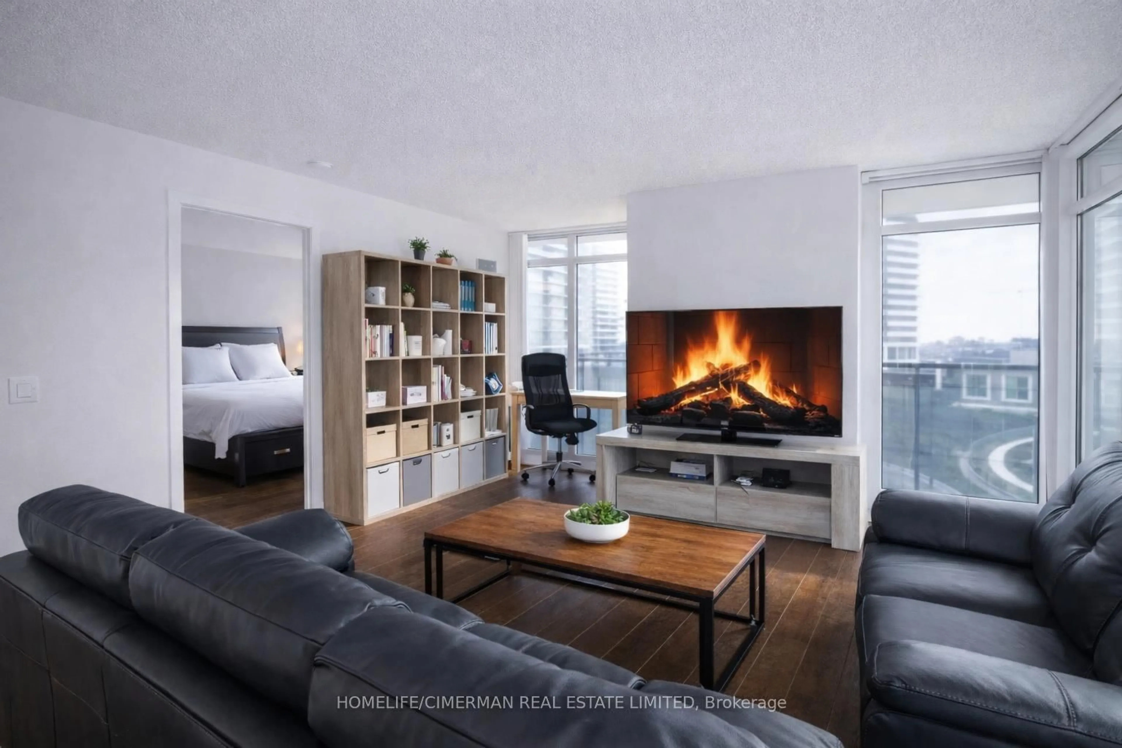 Living room with furniture, unknown for 72 Esther Shiner Blvd #506, Toronto Ontario M2K 2X9