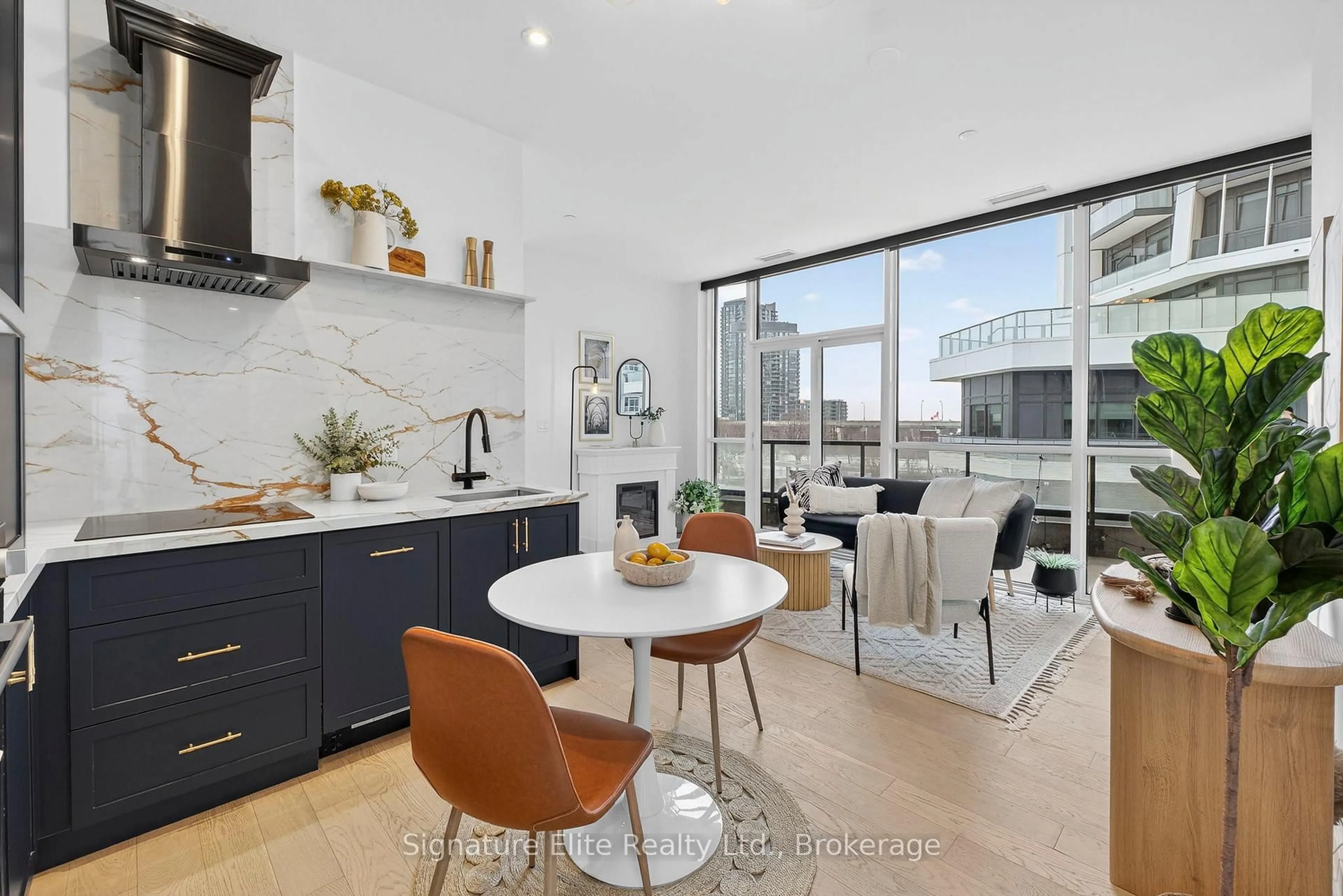 Open concept kitchen, ceramic/tile floor for 50 Ordnance St #415, Toronto Ontario M6K 0C9