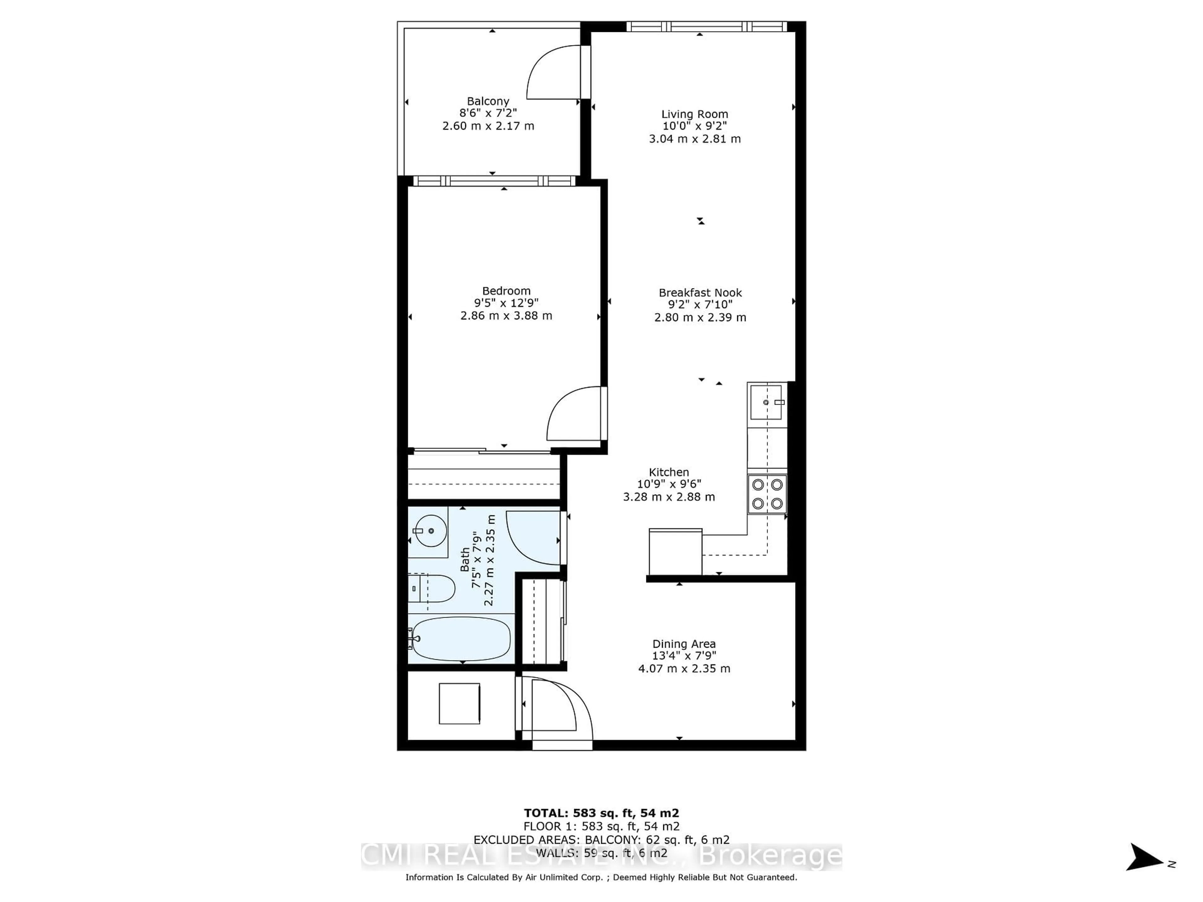 Floor plan for 17 Kenaston Gdns #509, Toronto Ontario M2K 0B9