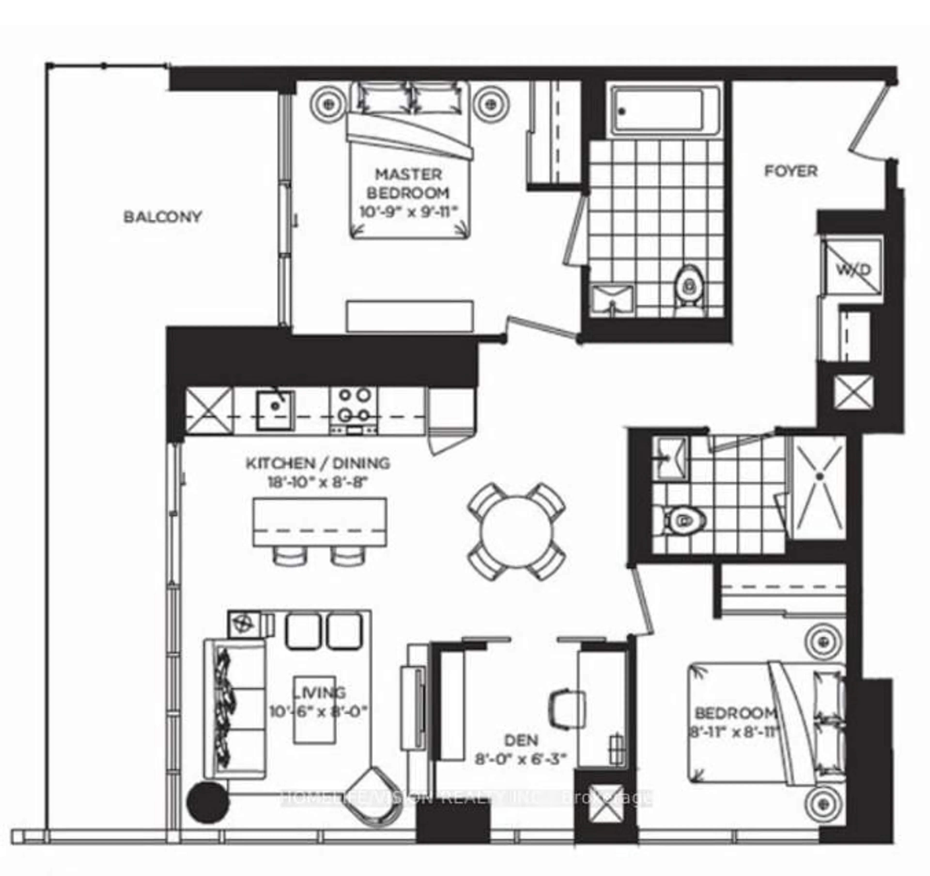Floor plan for 50 O'neill Rd #1211, Toronto Ontario M1T 0B6