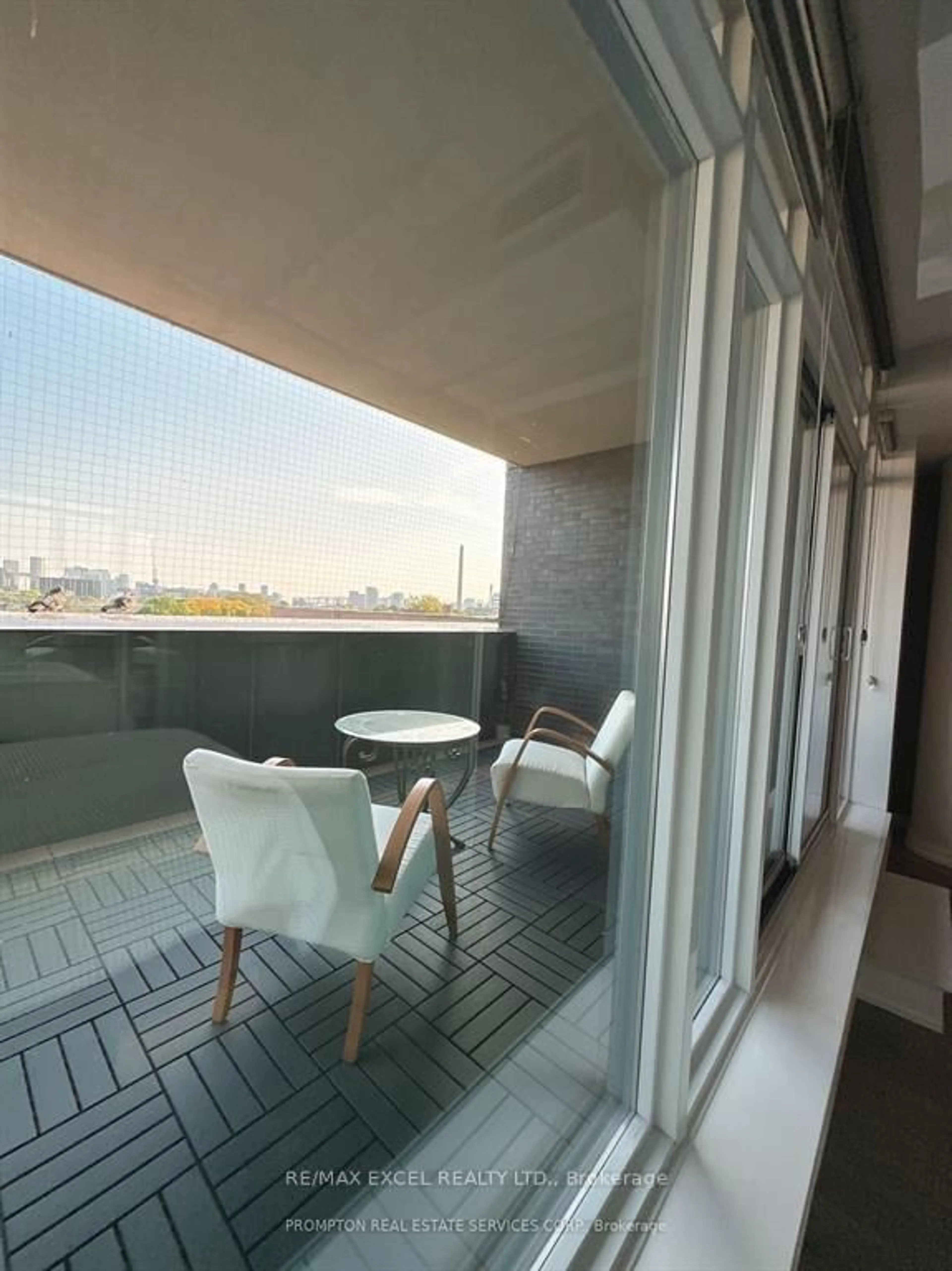 Balcony in the apartment, city buildings view from balcony for 297 College St #503, Toronto Ontario M5T 0C2