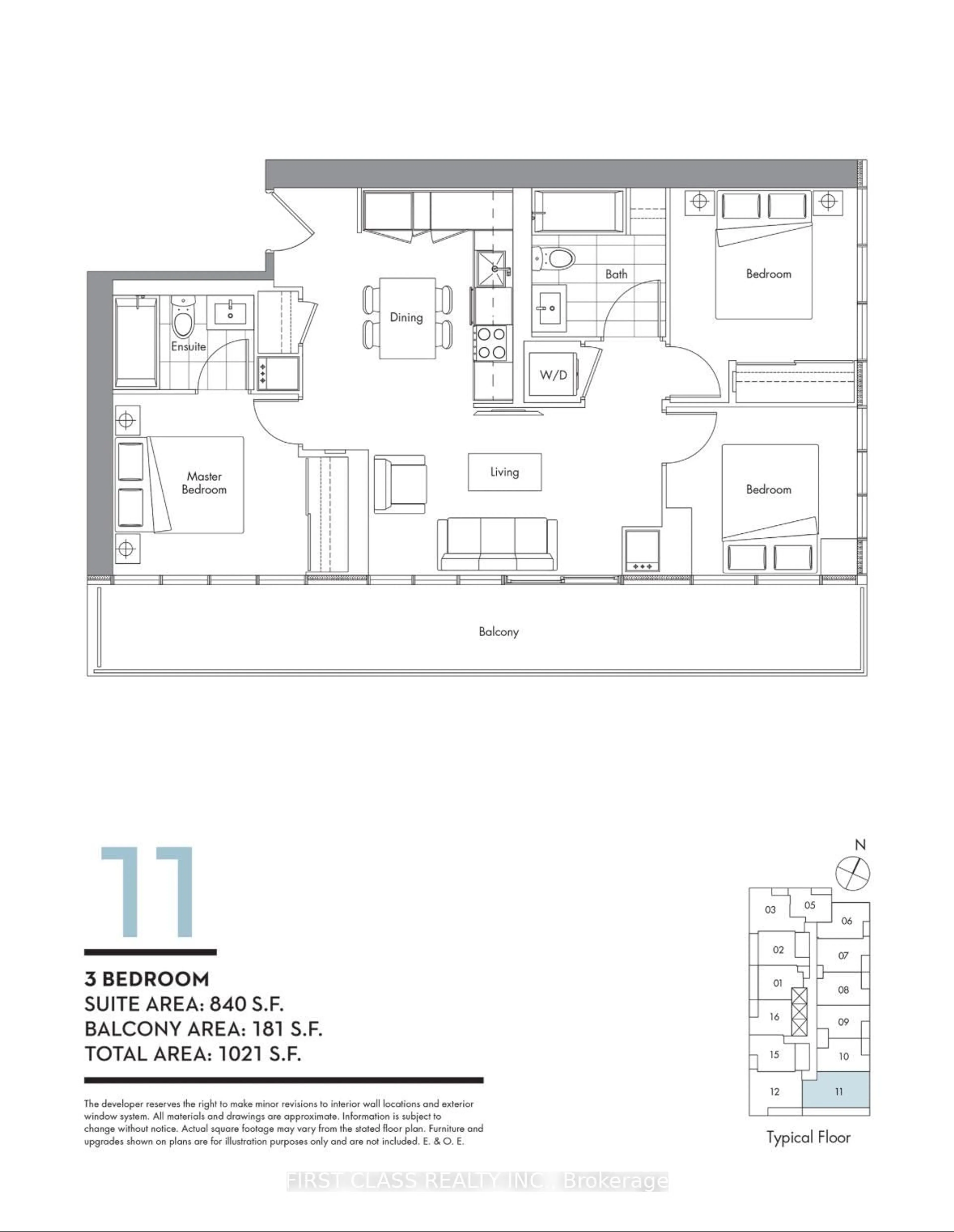 Floor plan for 19 Bathurst St #1111, Toronto Ontario M5V 0N2