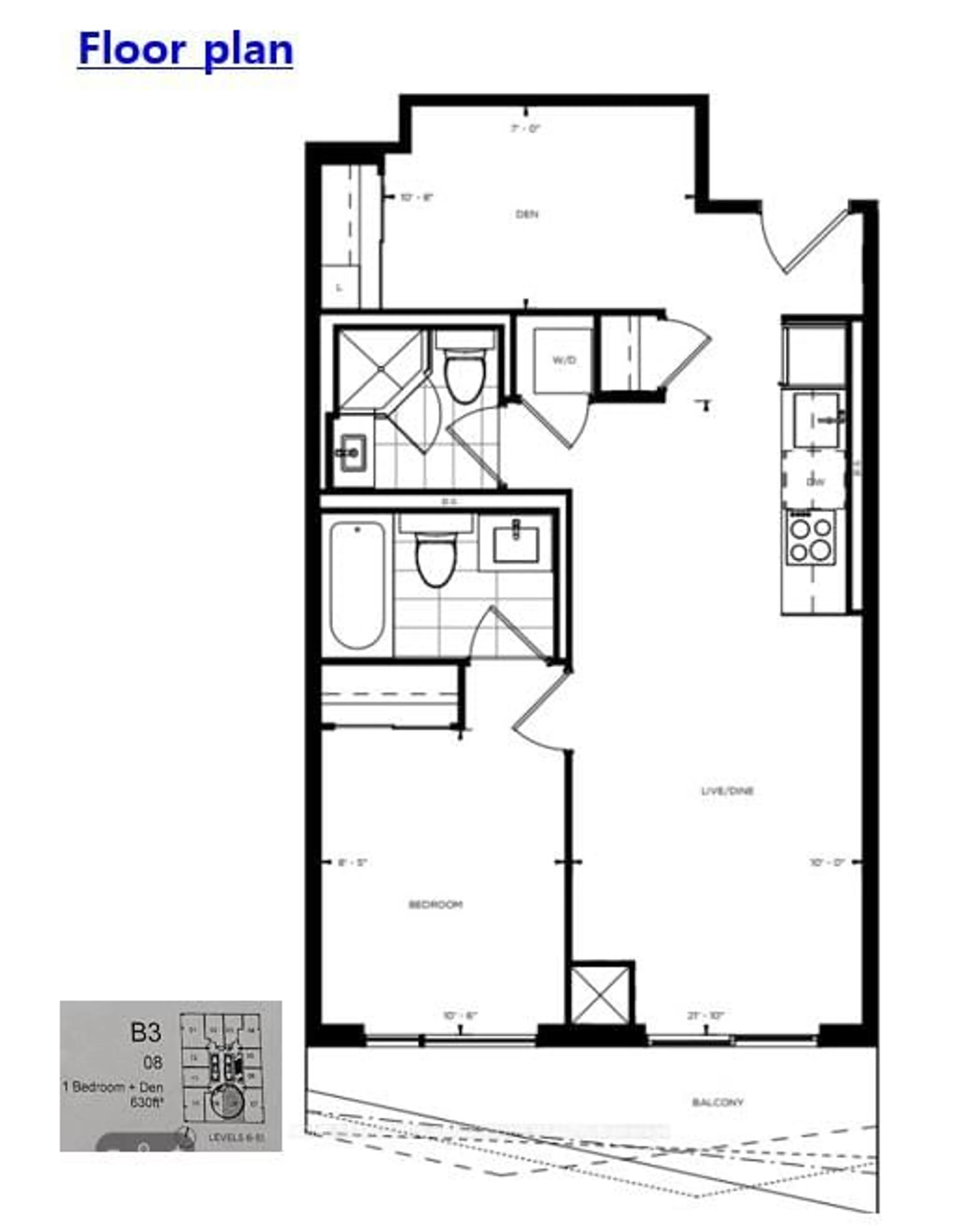 Floor plan for 100 Dalhousie St #1408, Toronto Ontario M5B 0C7