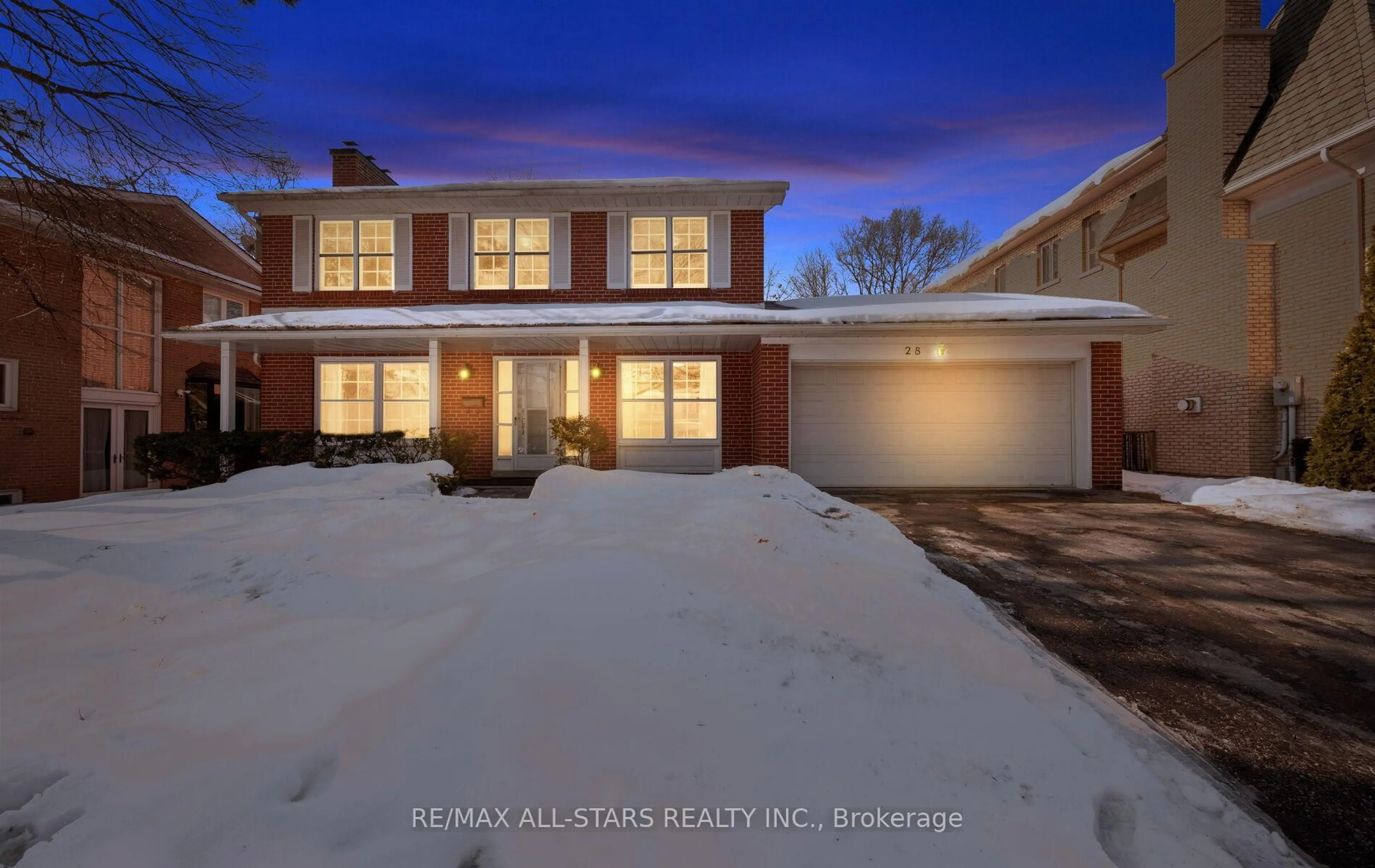 Home with brick exterior material, street for 28 Montressor Dr, Toronto Ontario M2P 1Z1