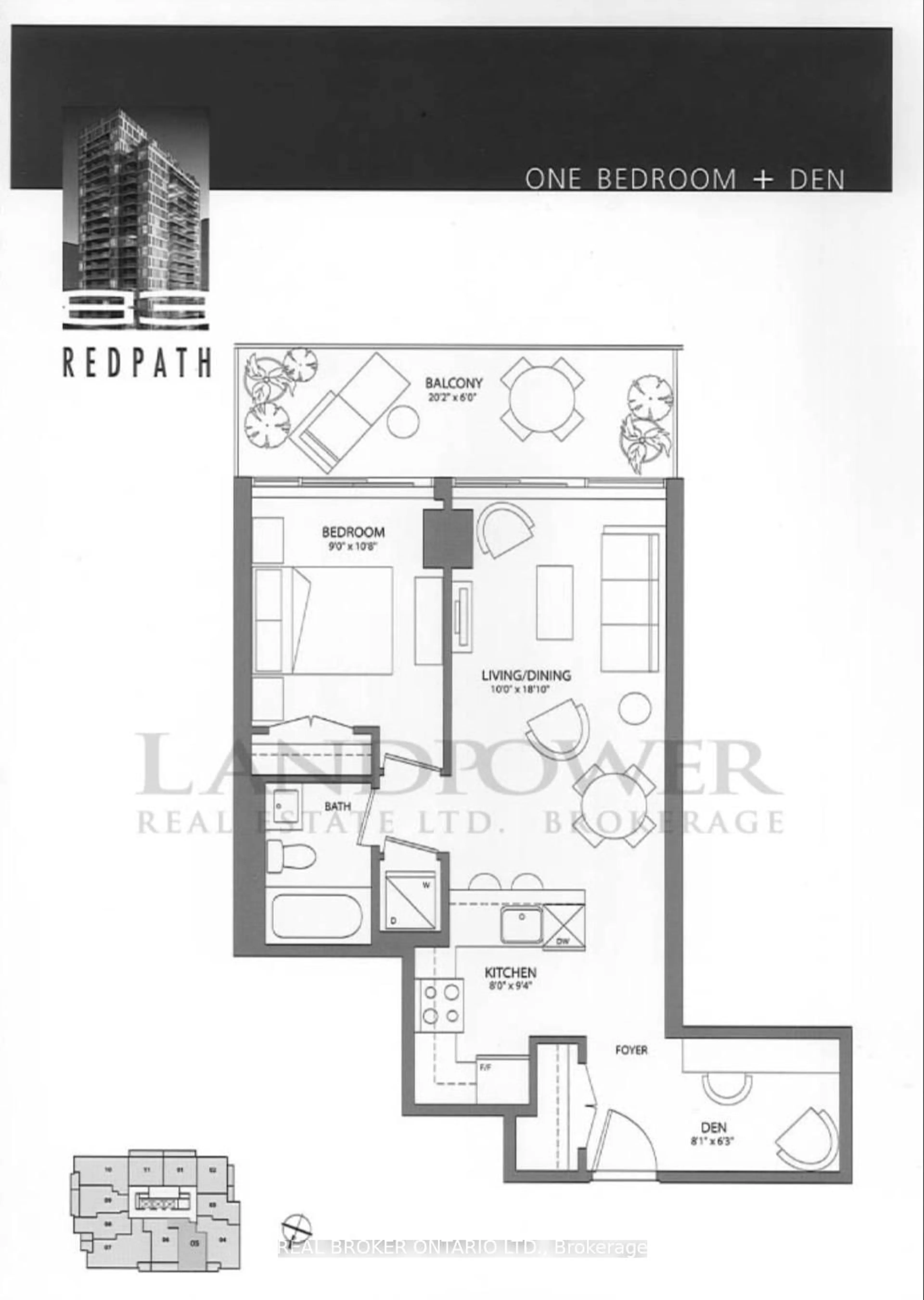 Floor plan for 83 Redpath Ave #1305, Toronto Ontario M4S 0A2