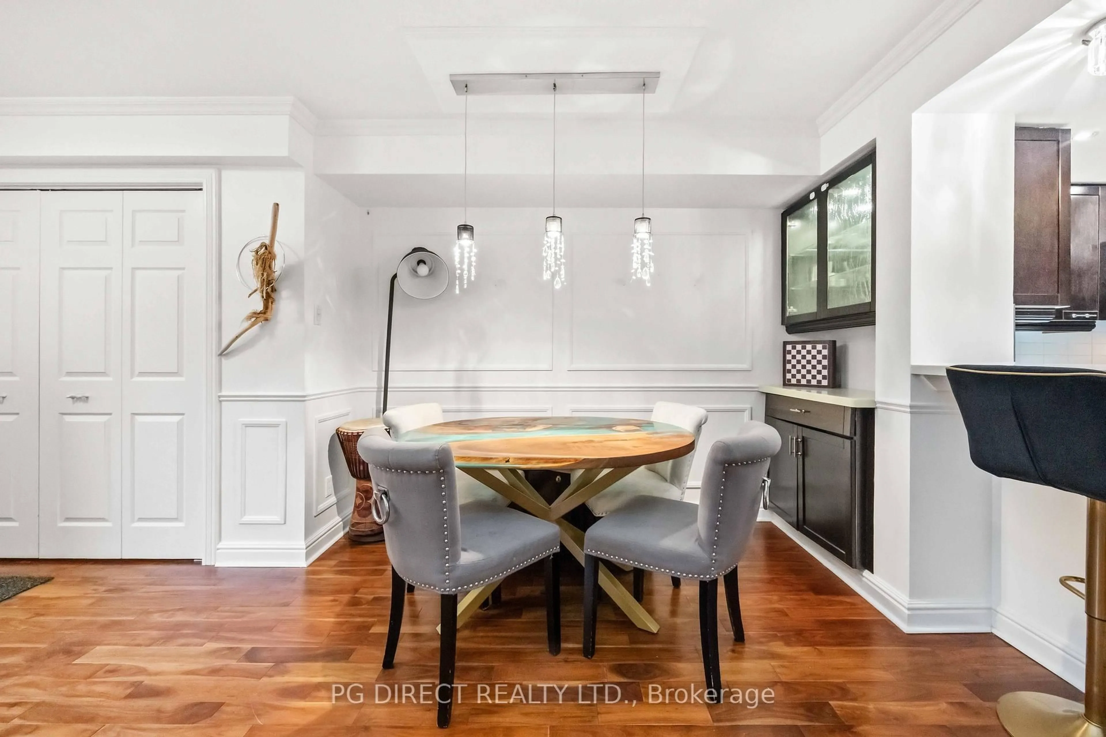 Dining room, wood/laminate floor for 60 Homewood Ave #112, Toronto Ontario M4Y 2X4