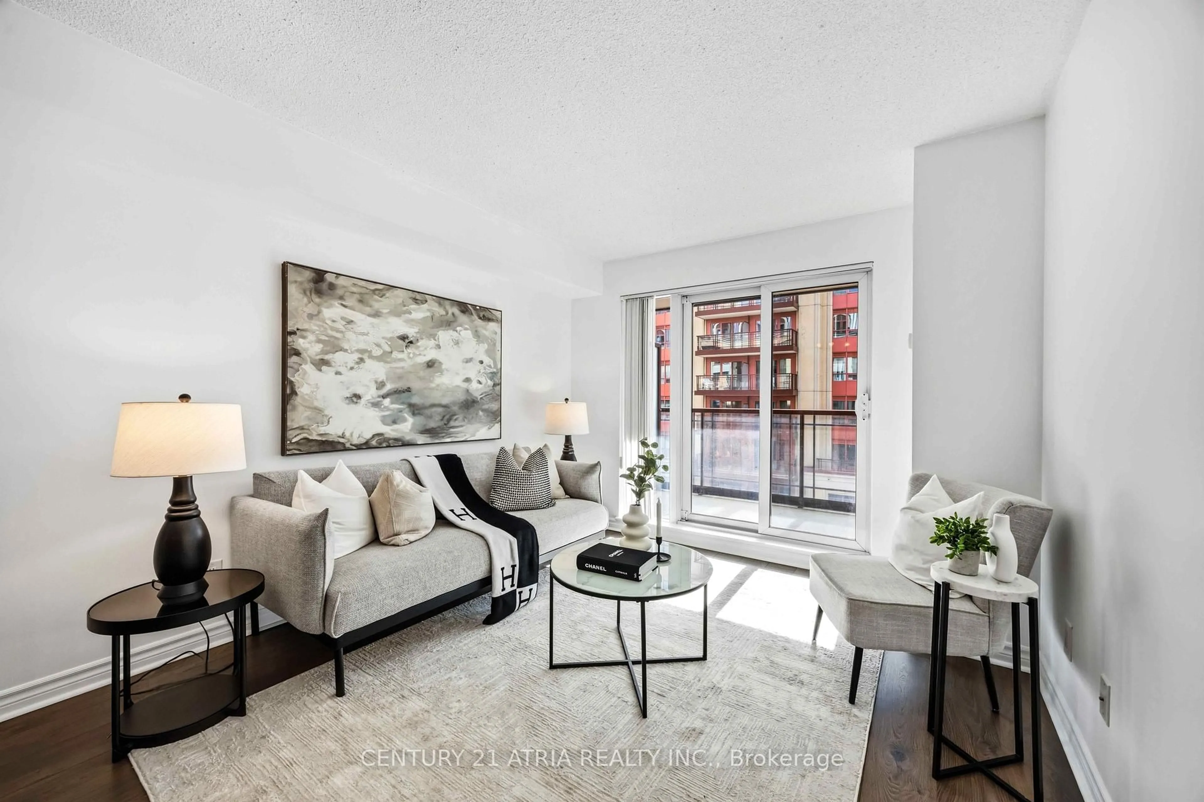 Living room with furniture, unknown for 27 Rean Dr #405, Toronto Ontario M2K 0A6