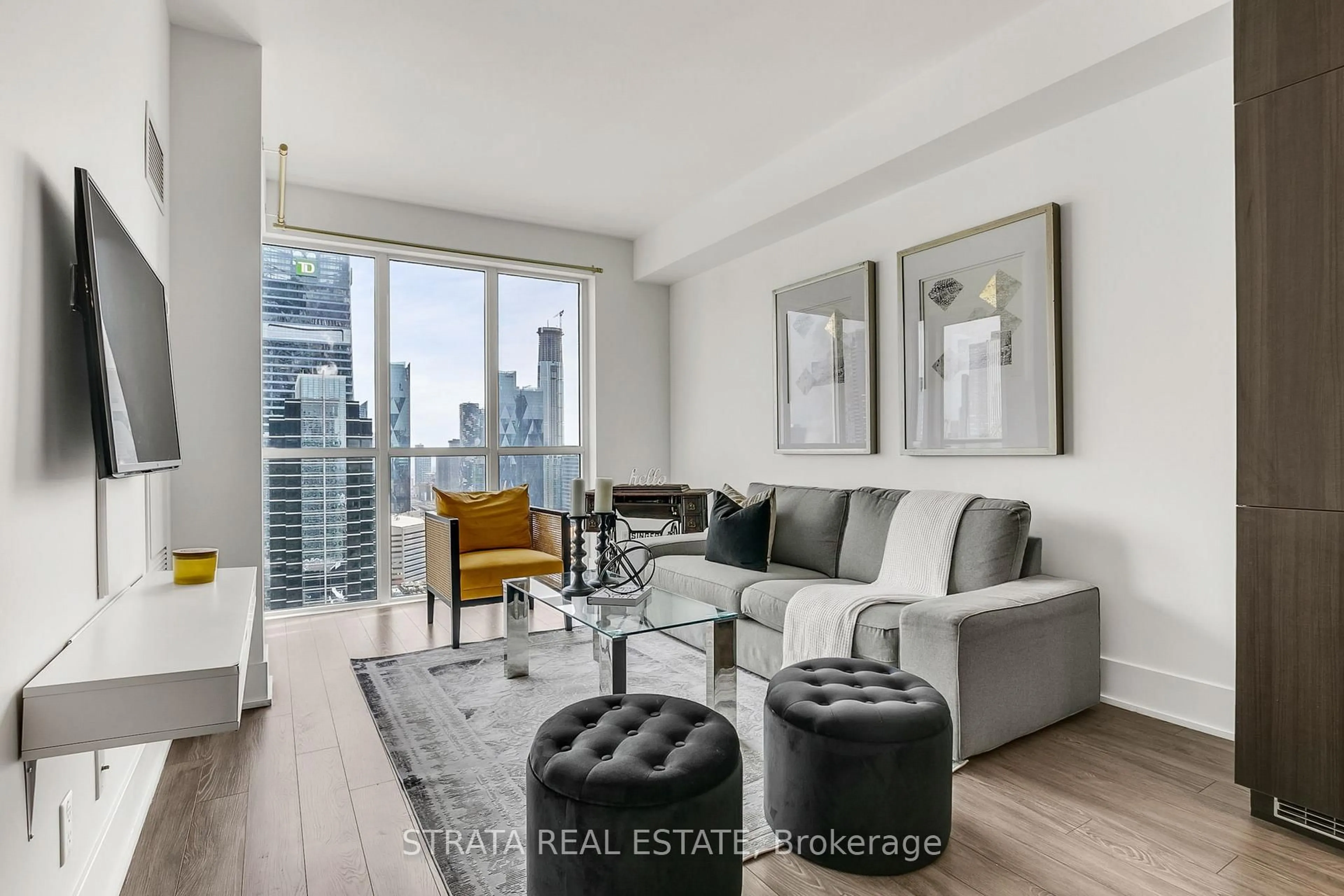 Living room with furniture, unknown for 300 Front St #4107, Toronto Ontario M5V 0E9