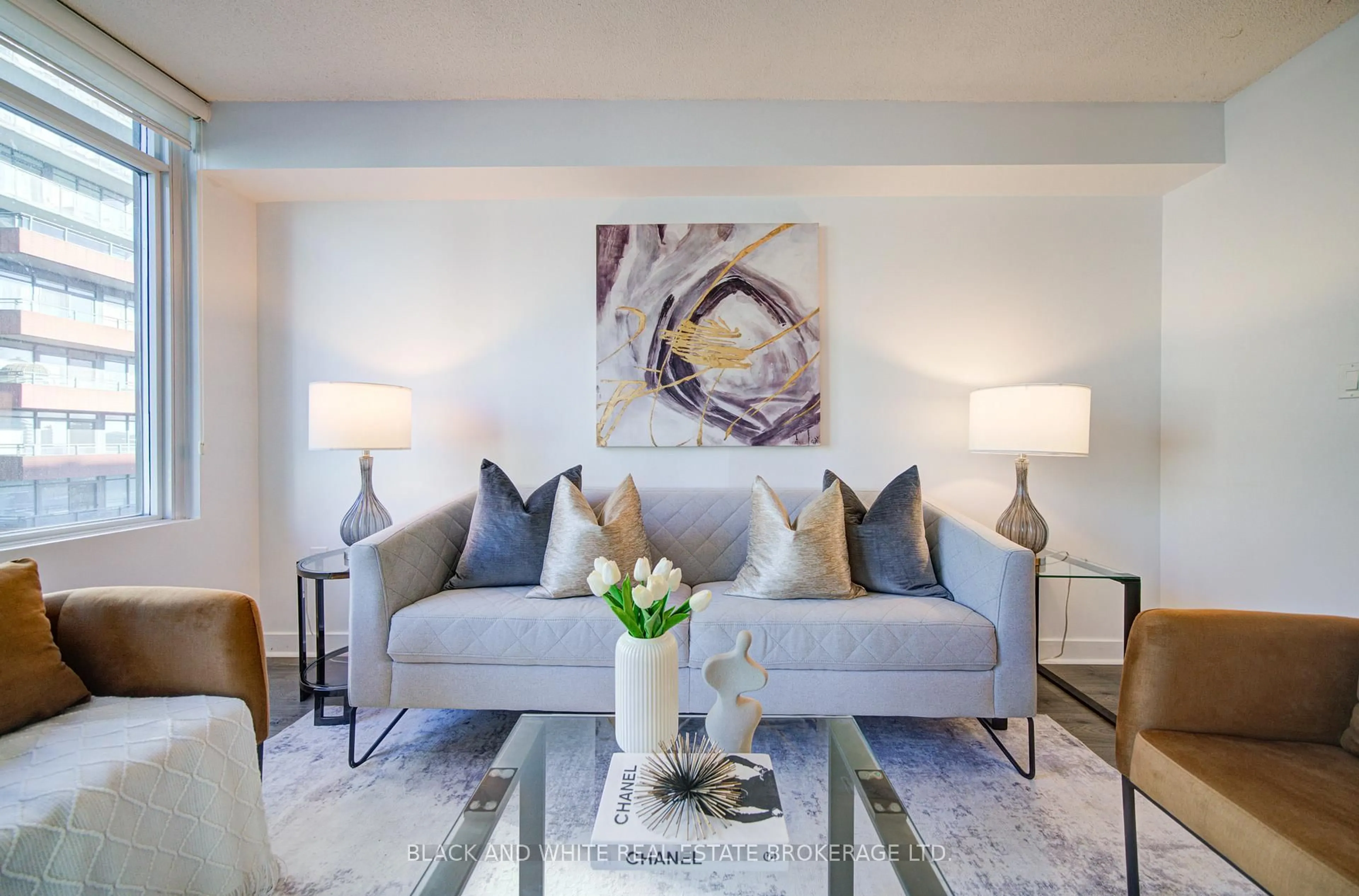 Living room with furniture, unknown for 25 Telegram Mews #1003, Toronto Ontario M5V 3Z1