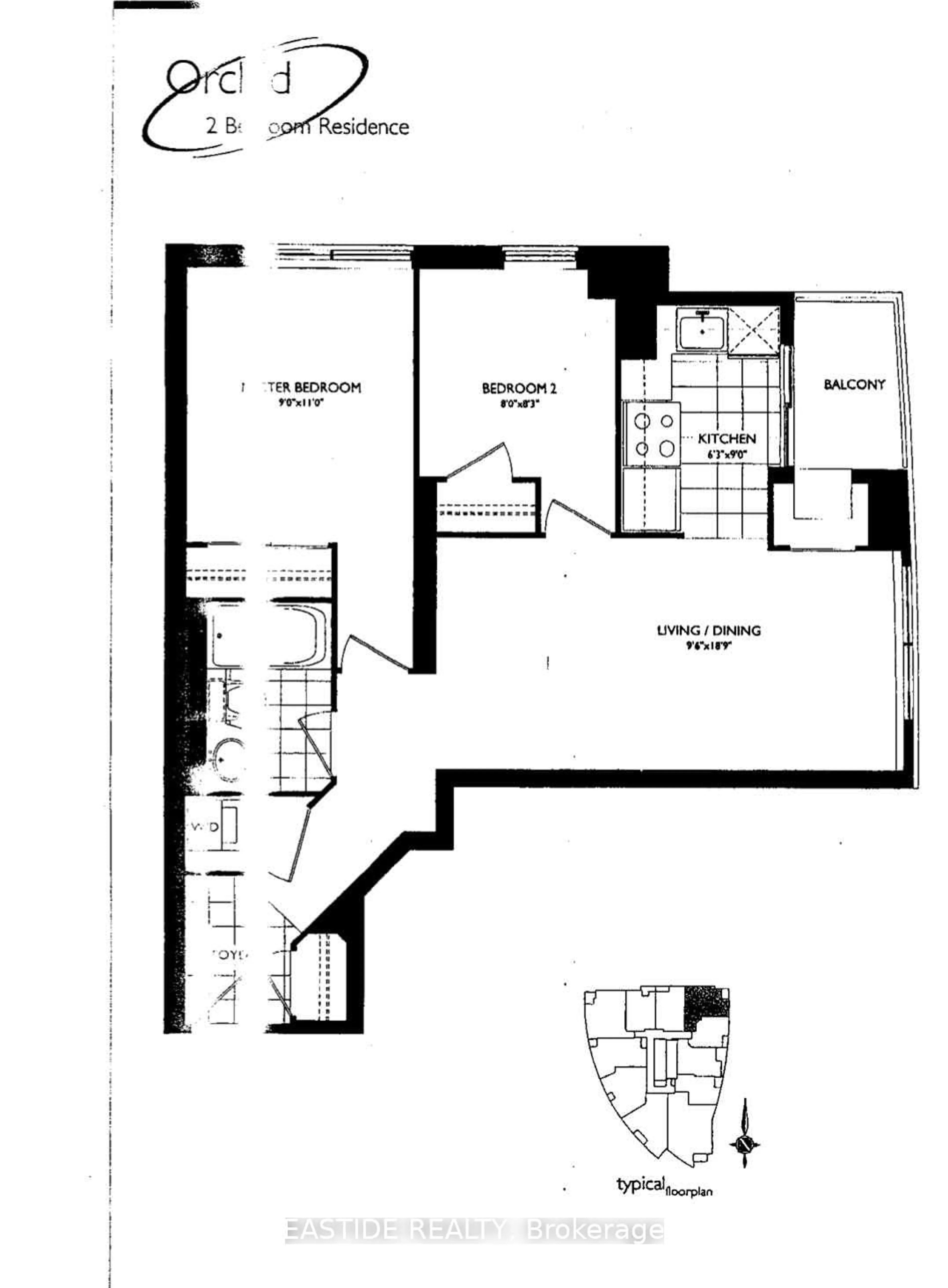 Floor plan for 30 Harrison Garden Blvd #810, Toronto Ontario M2N 7A9