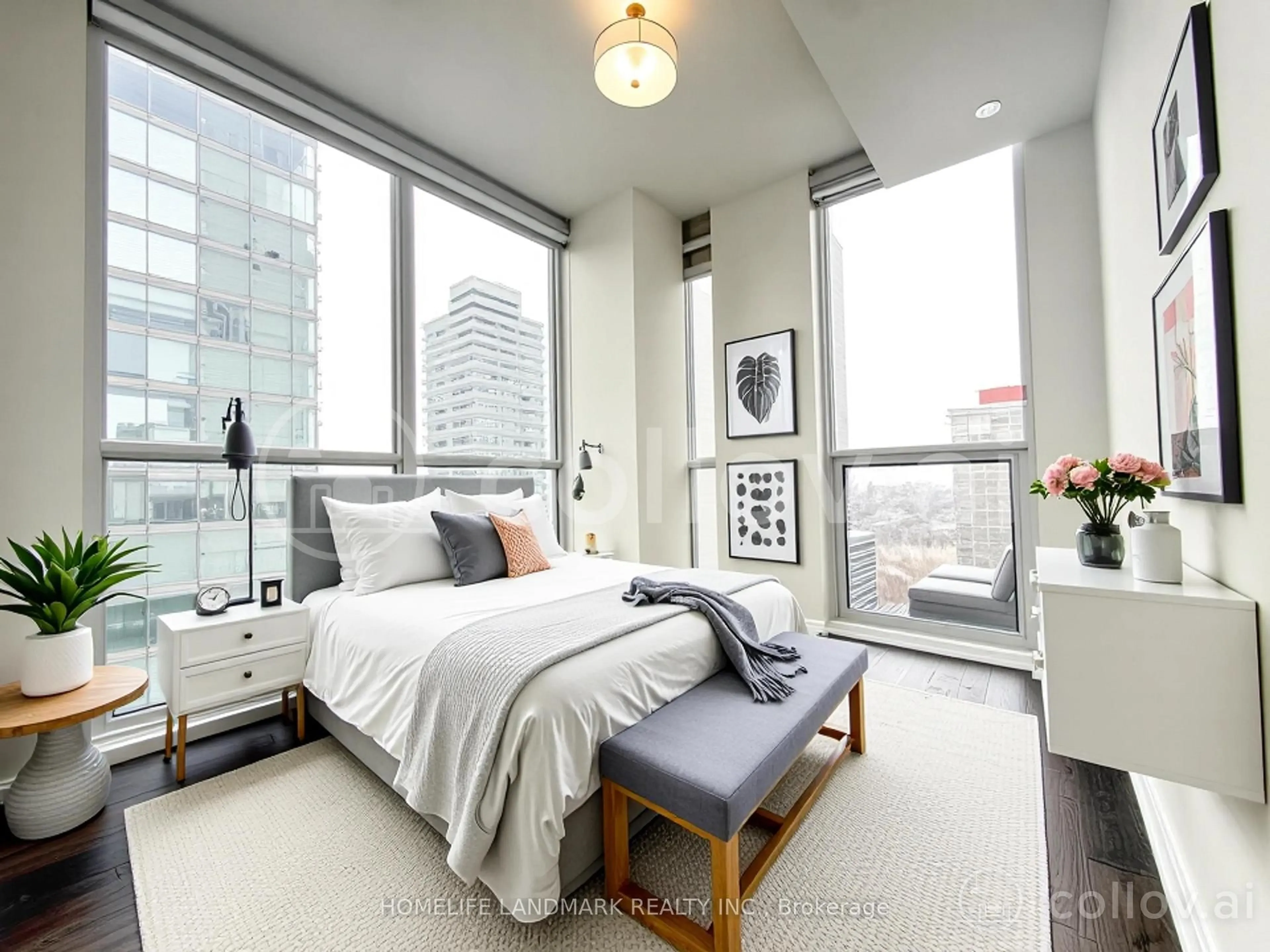 Bedroom with bed, unknown for 1 Yorkville Ave #2008, Toronto Ontario M4W 0B1