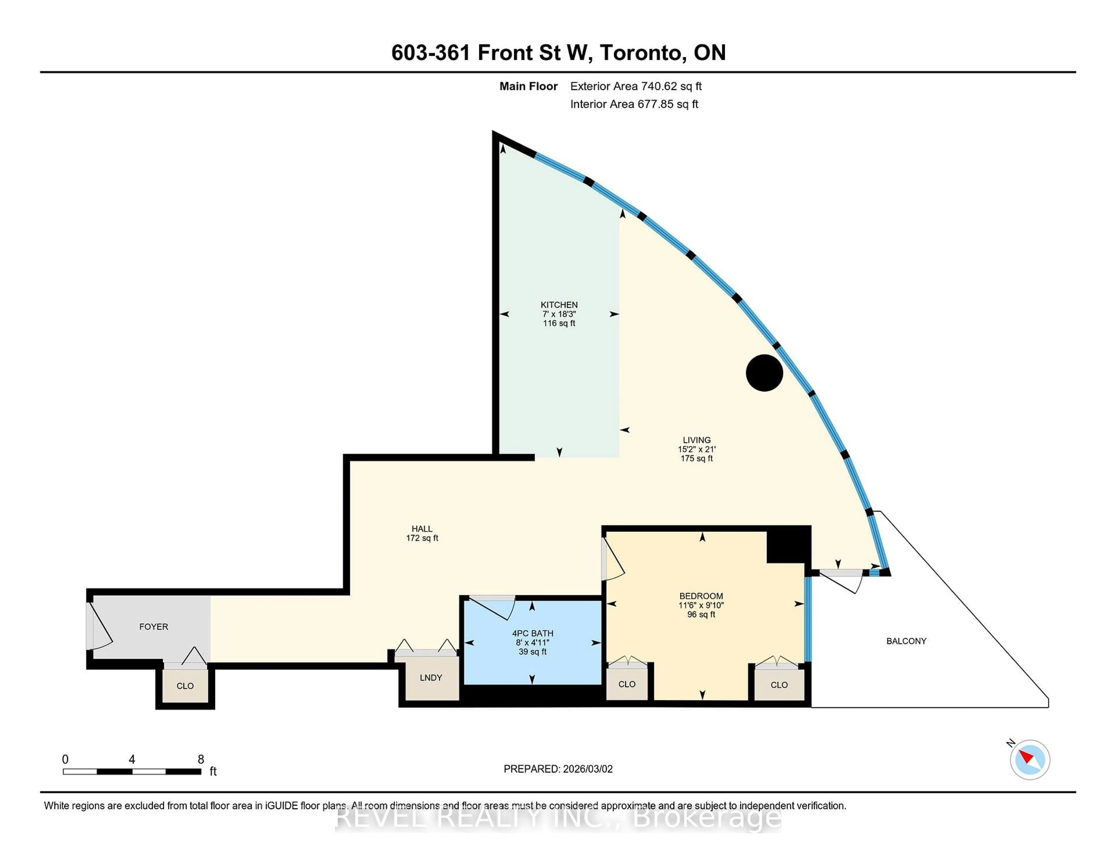 Floor plan for 361 Front St #603, Toronto Ontario M5V 3R5